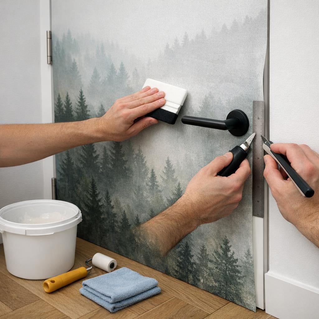 Fotobehang deur plakken: zo krijg je een strak, naadloos resultaat