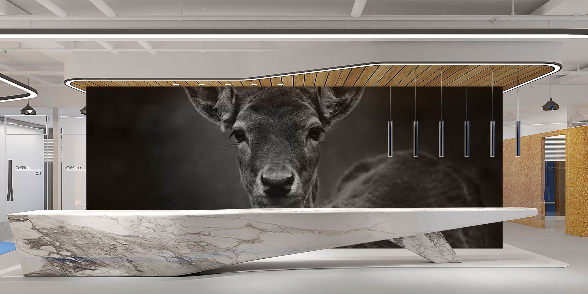 Deer in black and white - LW00243