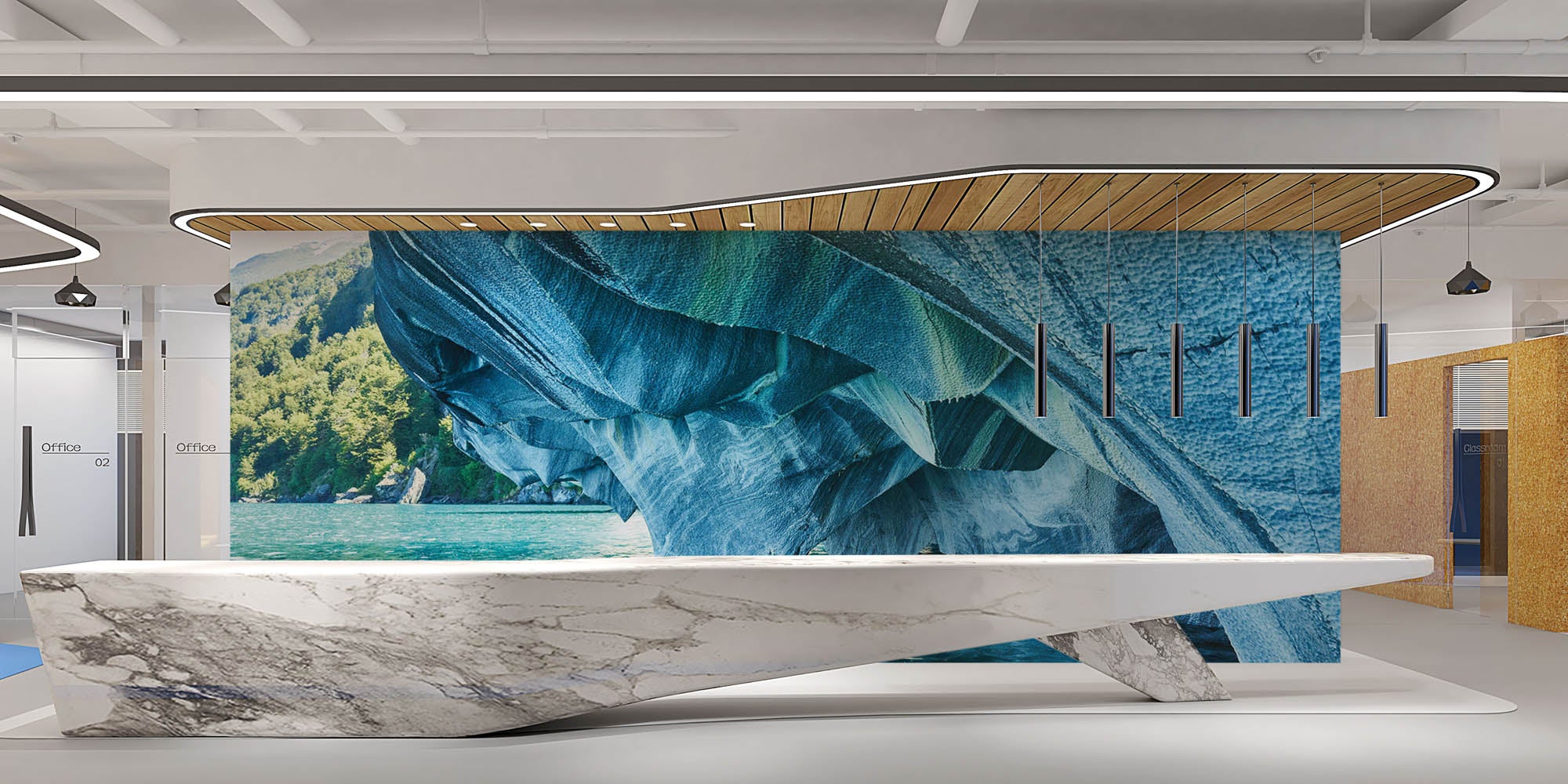 Caves in blue tones - LW00289