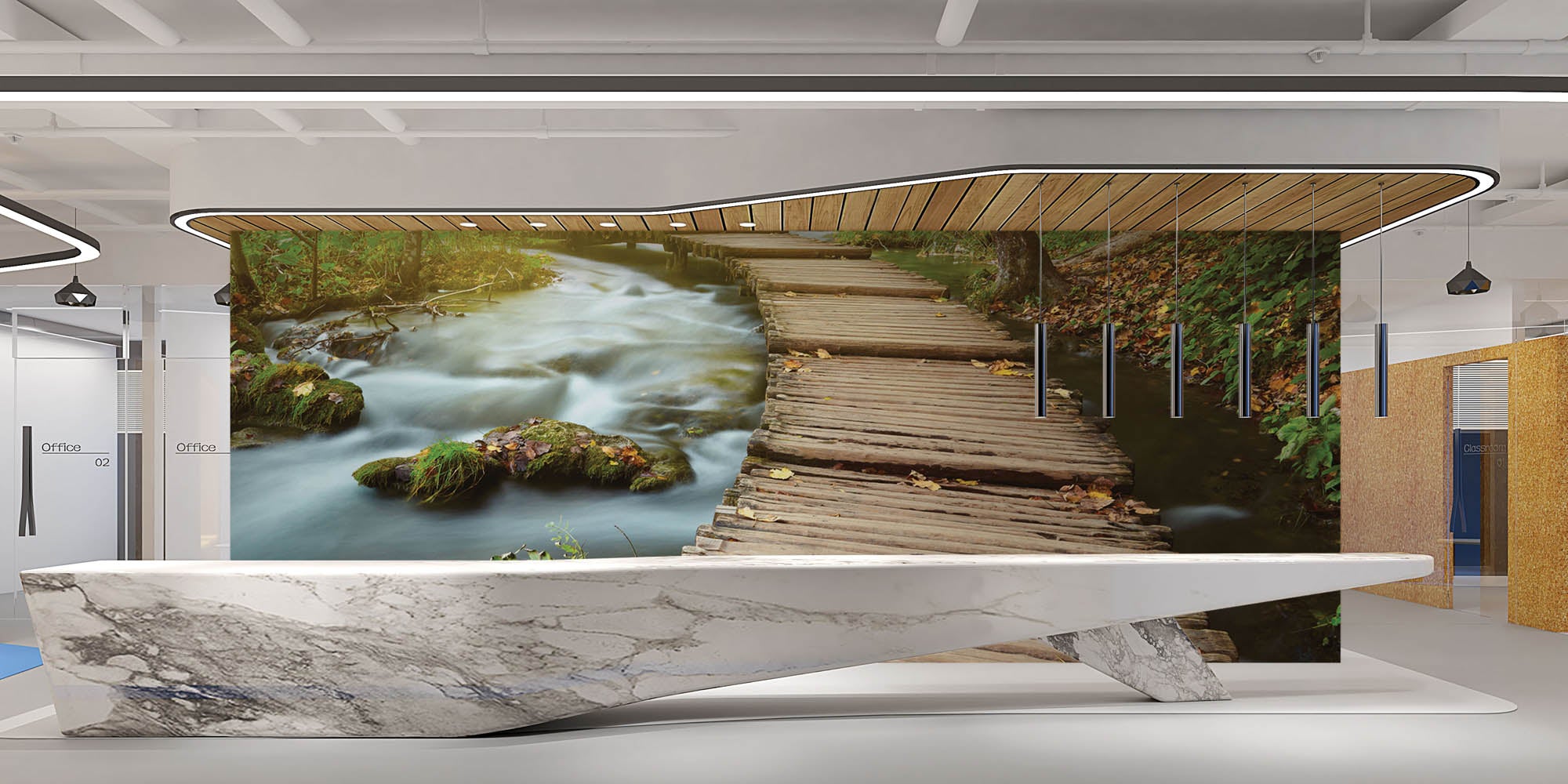 Houten weg door bos - LW00251