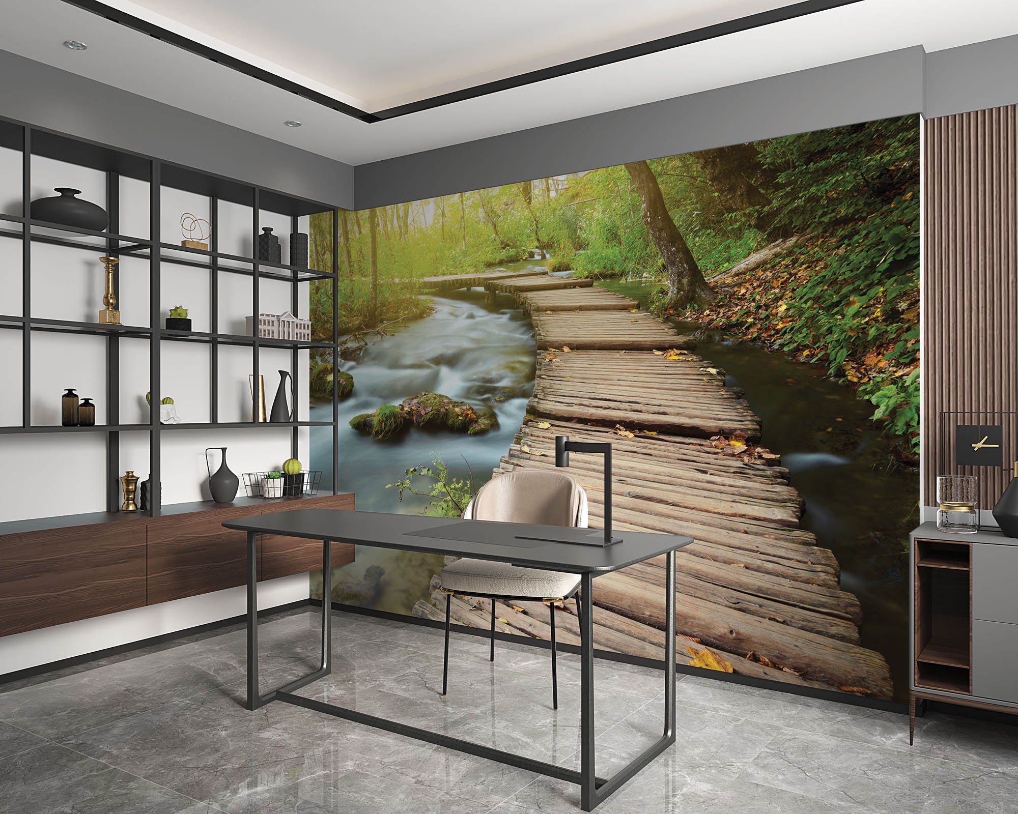 Houten weg door bos - LW00251