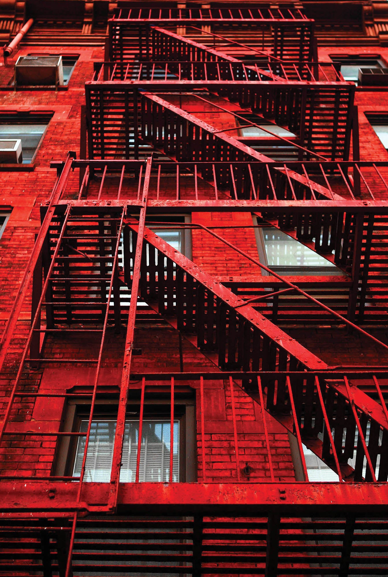 Red building with stairs - LW00296