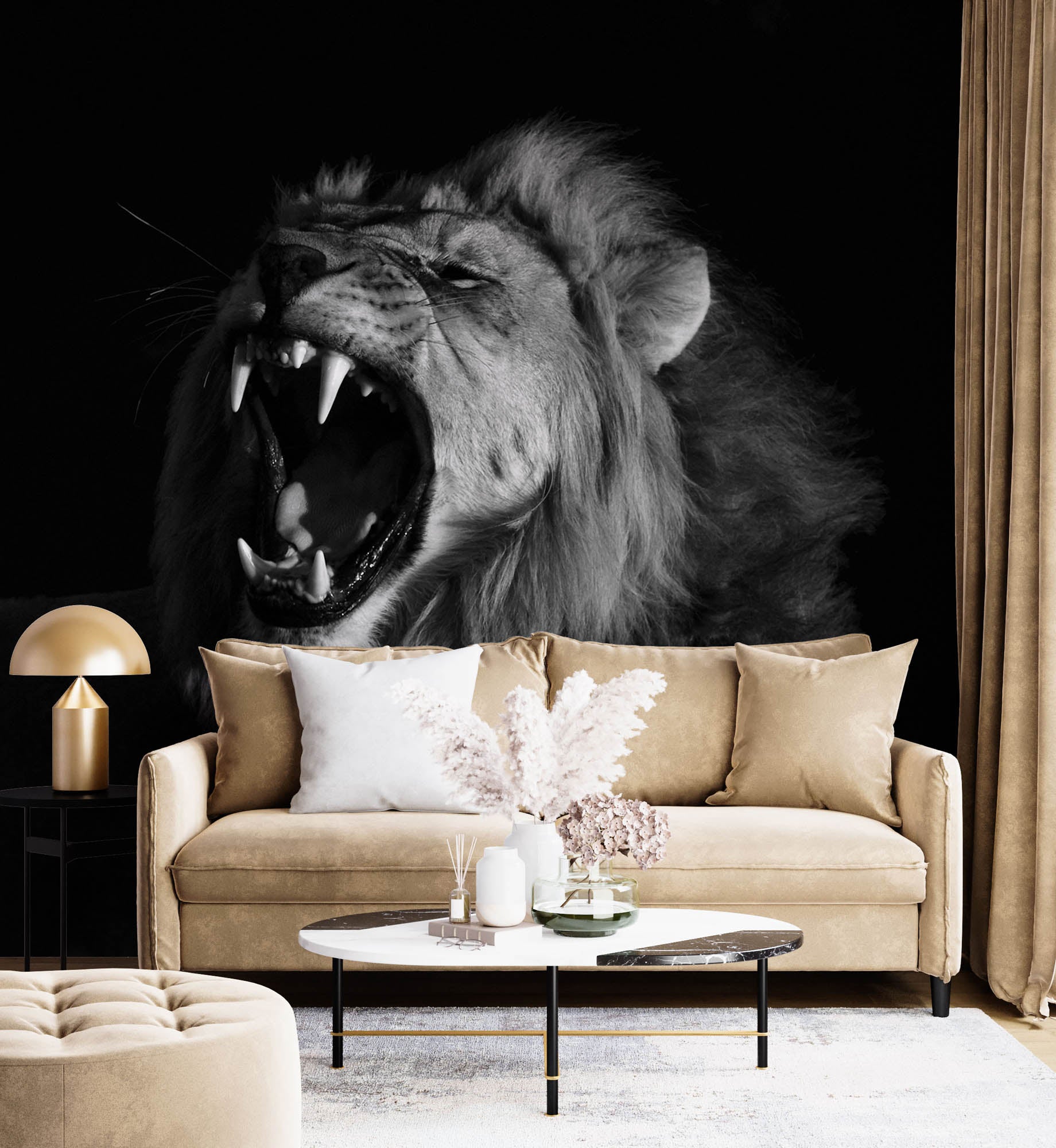 roaring lion head - LW00199