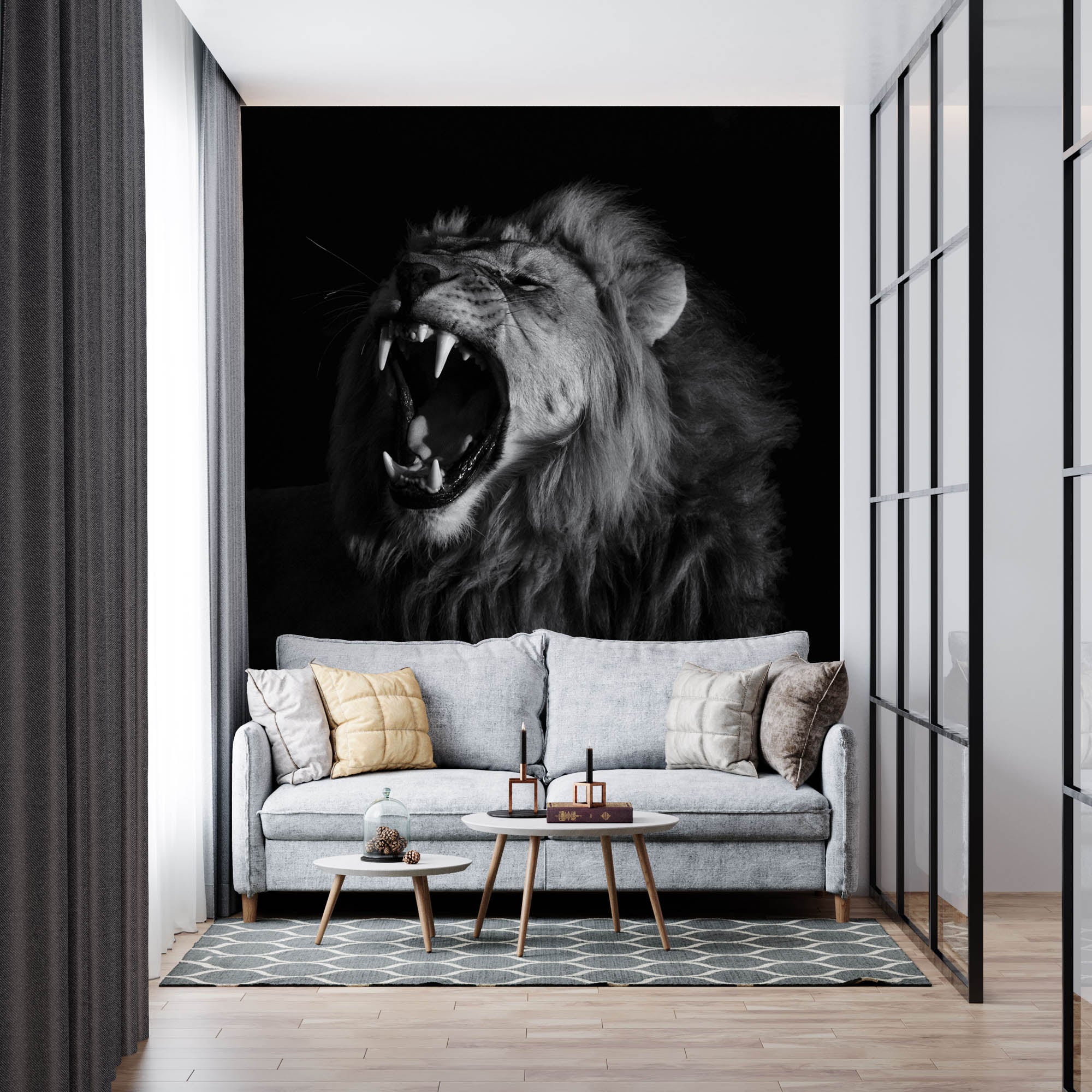 roaring lion head - LW00199