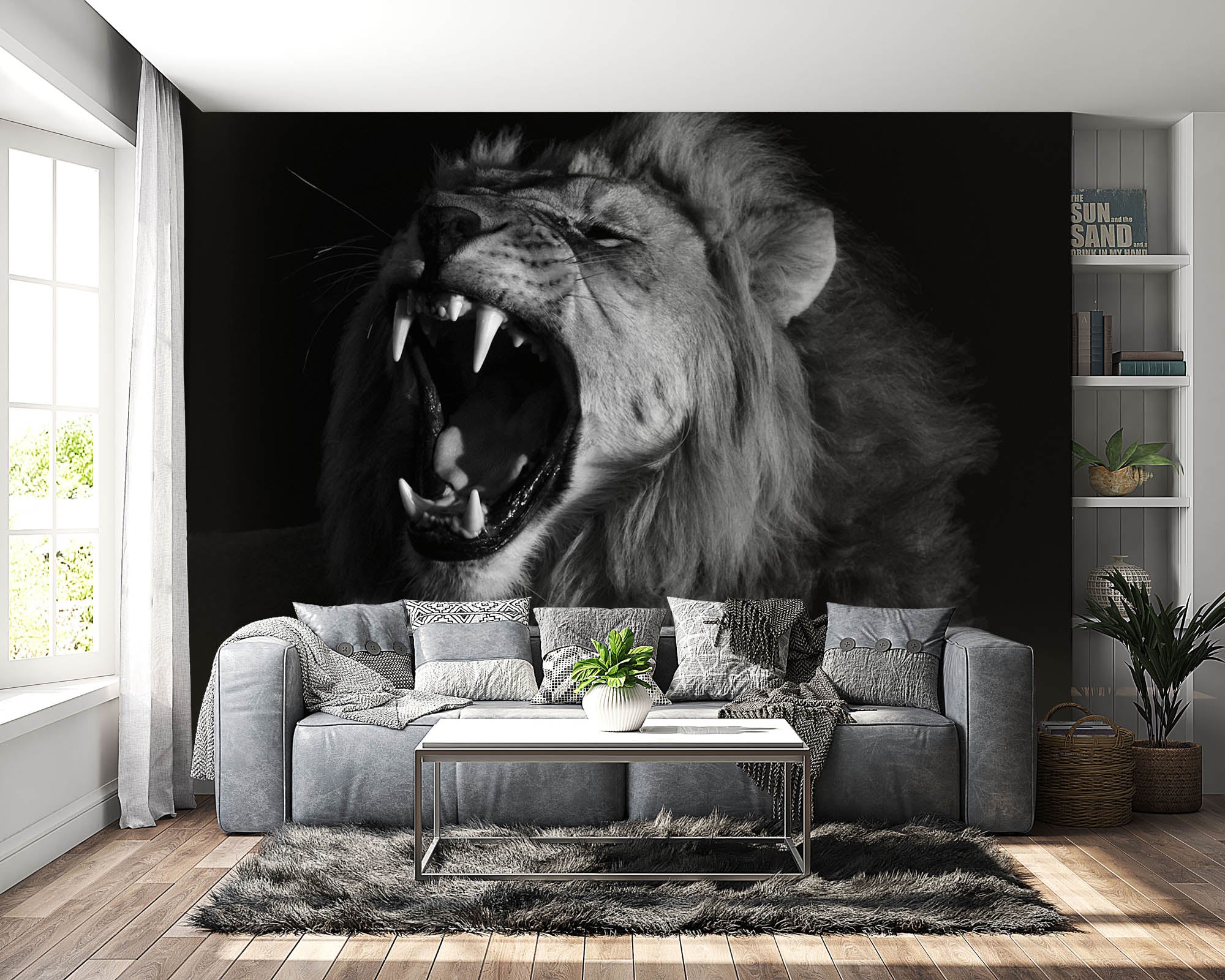 roaring lion head - LW00199