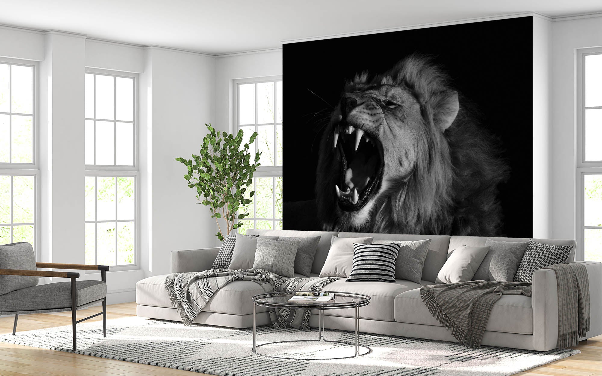 roaring lion head - LW00199