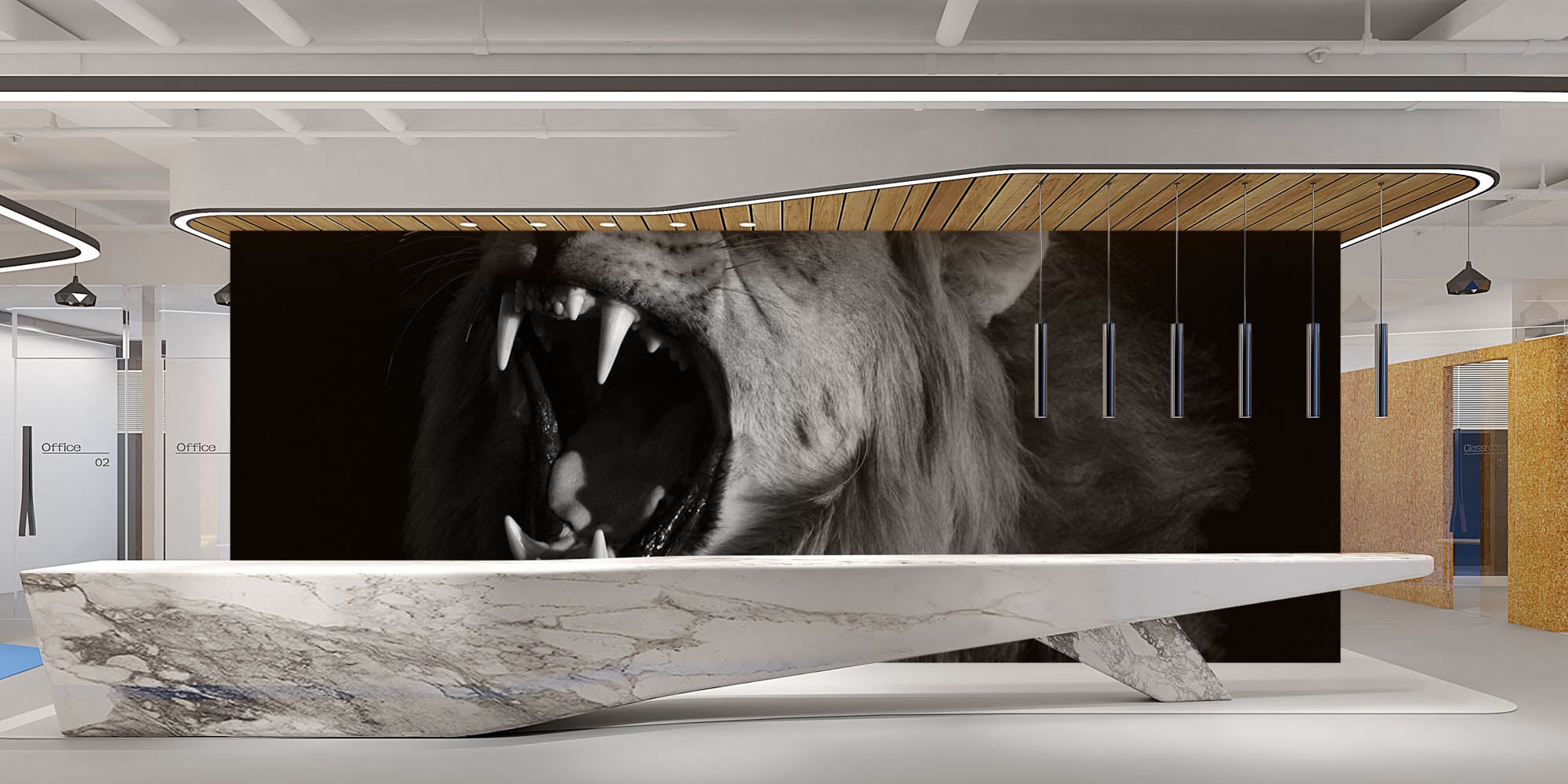 roaring lion head - LW00199