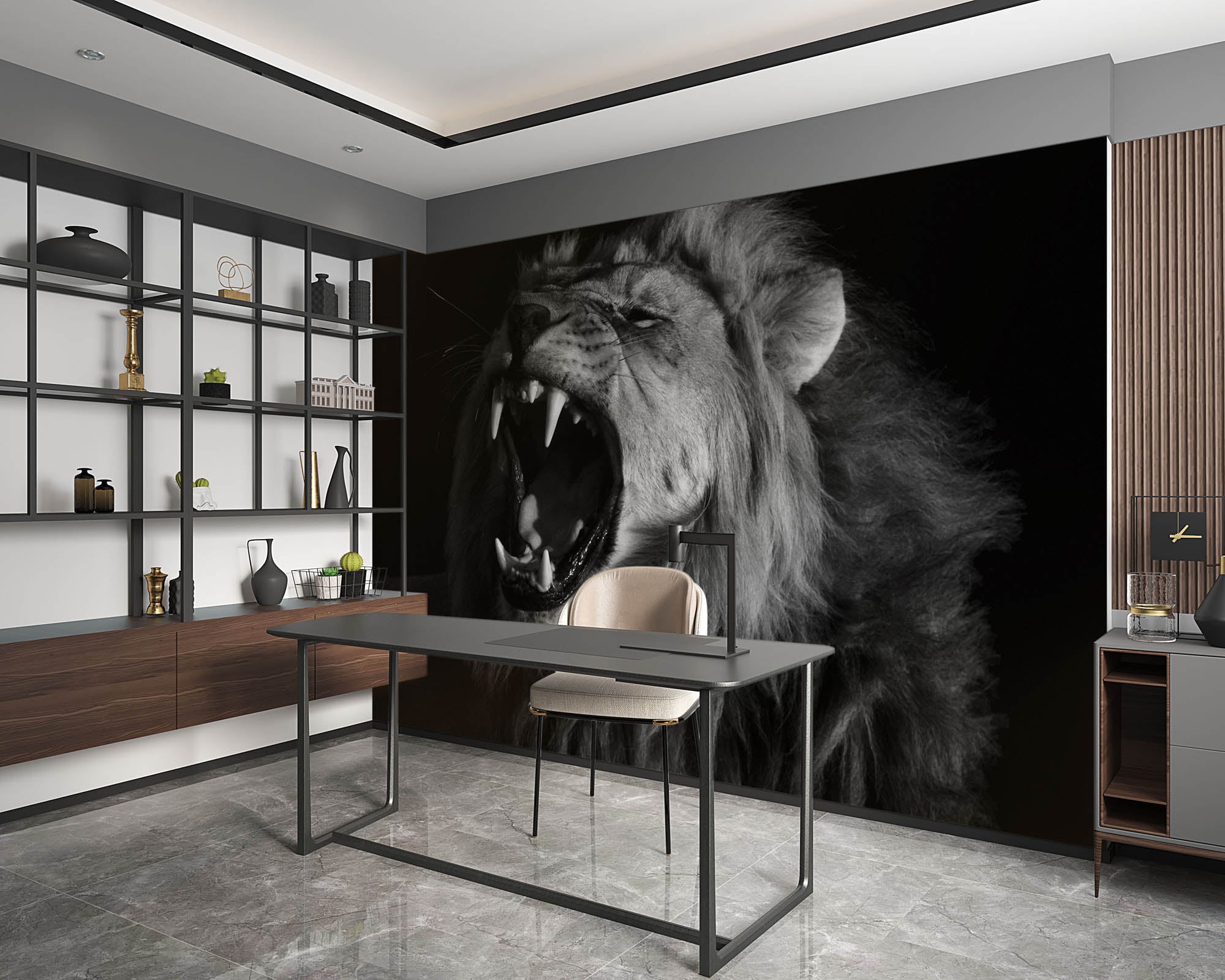 roaring lion head - LW00199