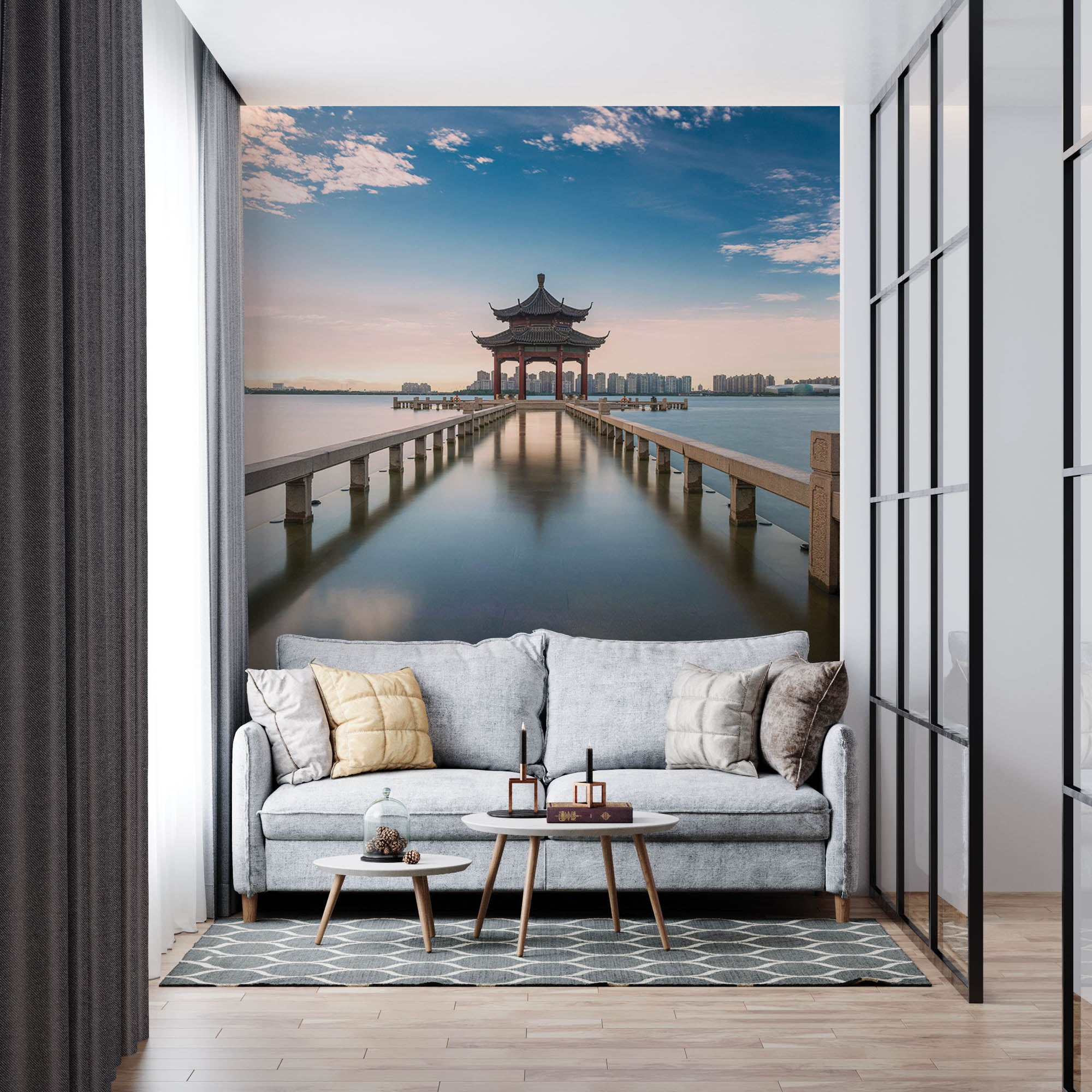 View of temple surrounded by water - LW00071