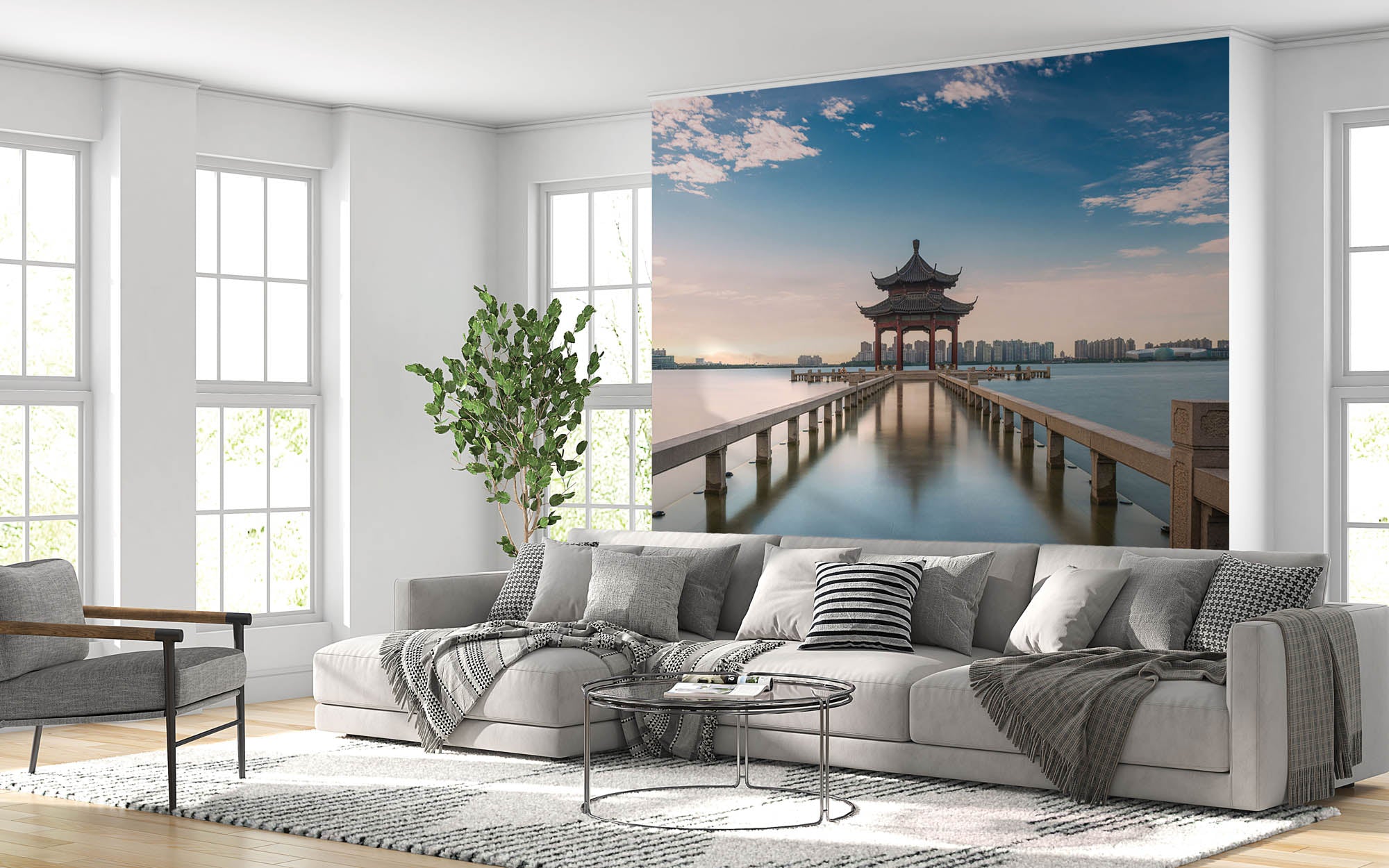 View of temple surrounded by water - LW00071