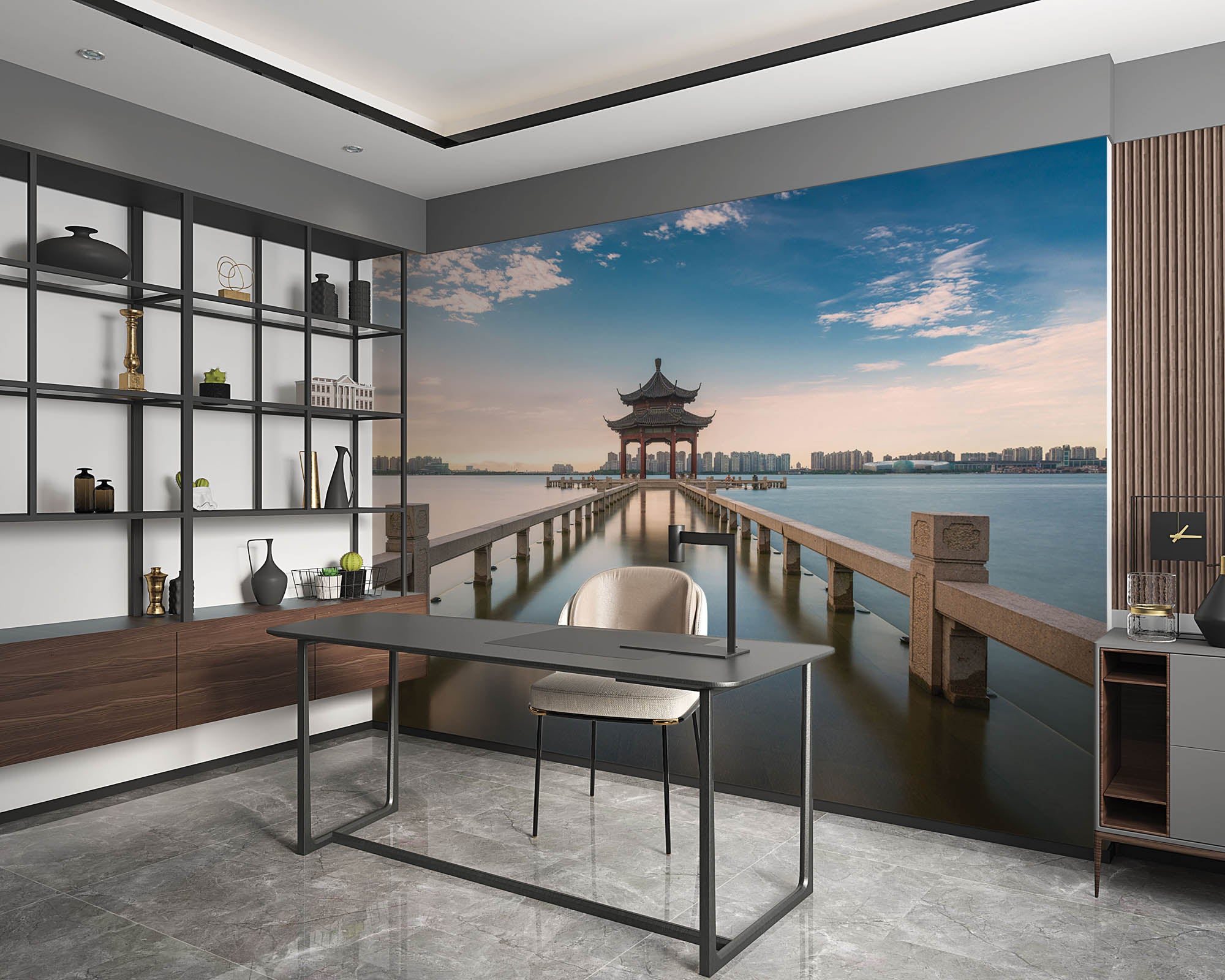 View of temple surrounded by water - LW00071