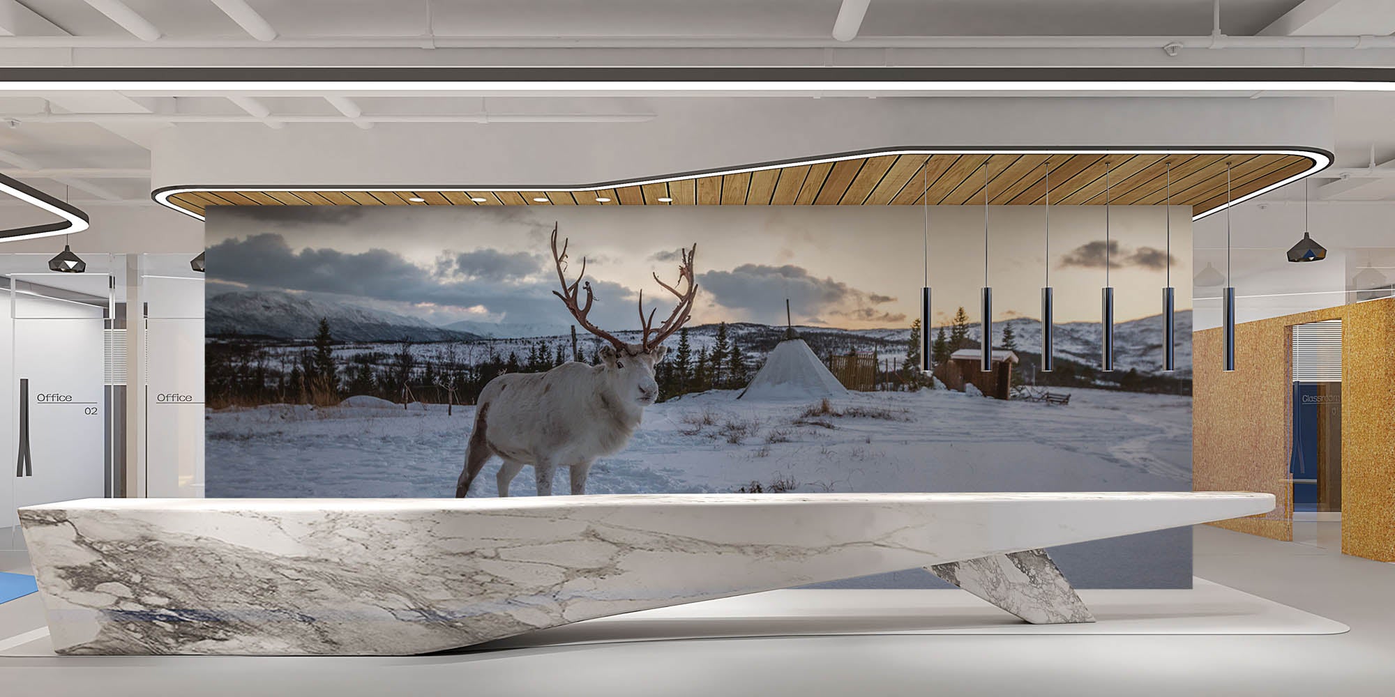 Reindeer in winter landscape - LW00175