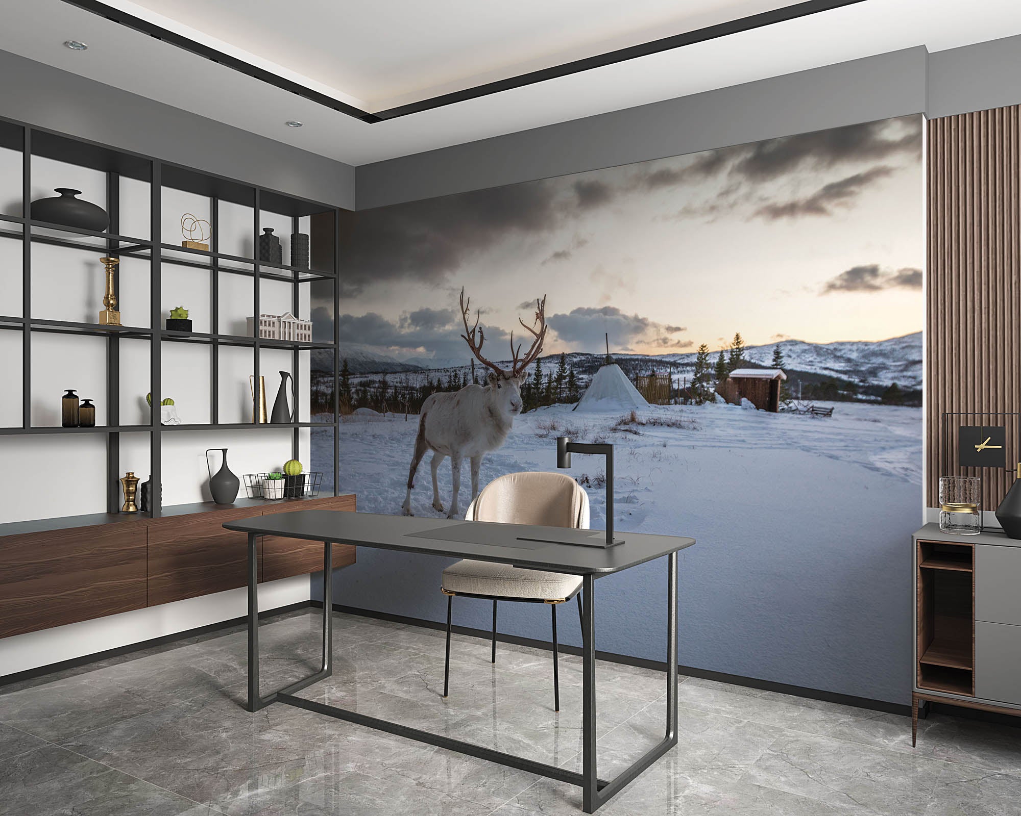 Reindeer in winter landscape - LW00175