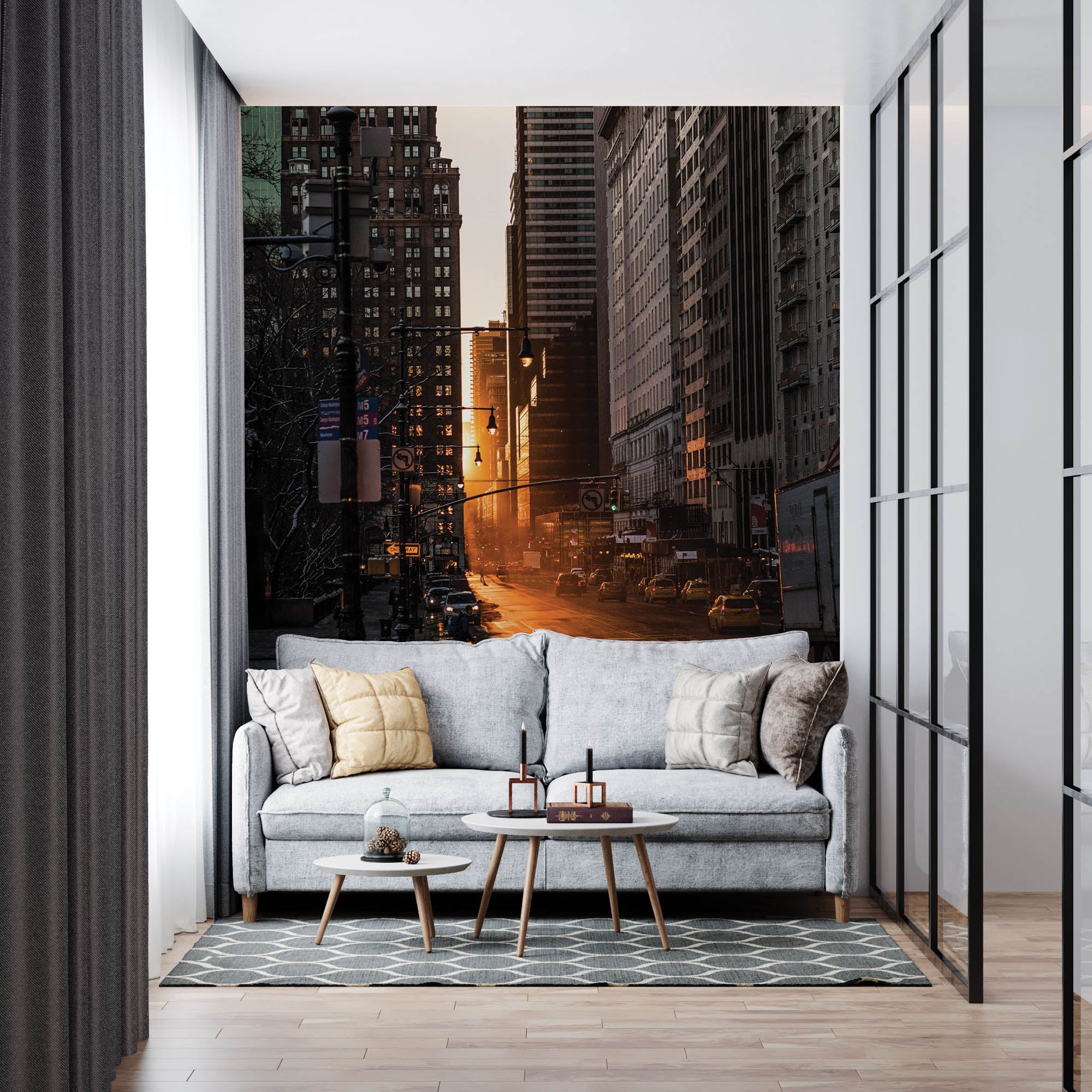 Sun shining through buildings New York - LW00335