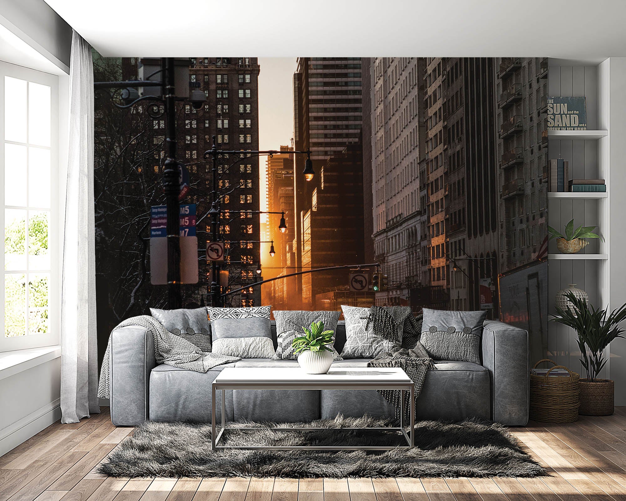 Sun shining through buildings New York - LW00335