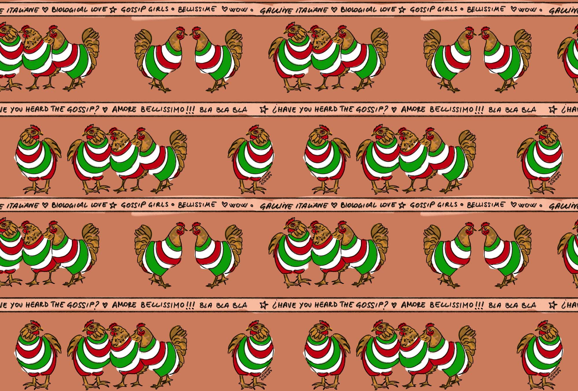 Hooked on Walls Enriquezland Galline Italiane 25511