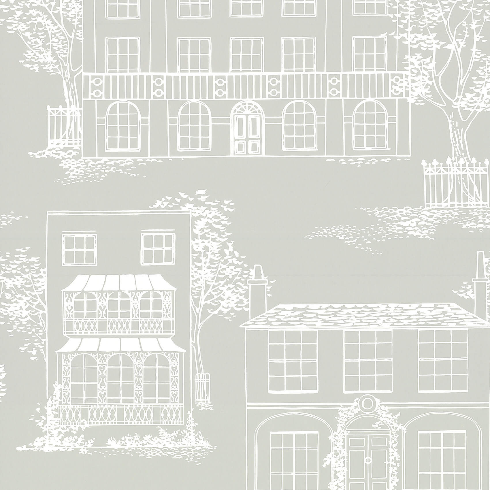 Little Green 50S Line Wallpapers Hampstead Cool Grey