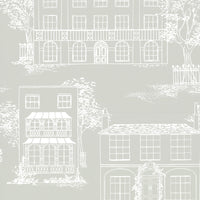 Little Green 50S Line Wallpapers Hampstead Cool Grey