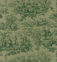 Little Green National Trust III Lovers' Toile Dark Brunswick Green
