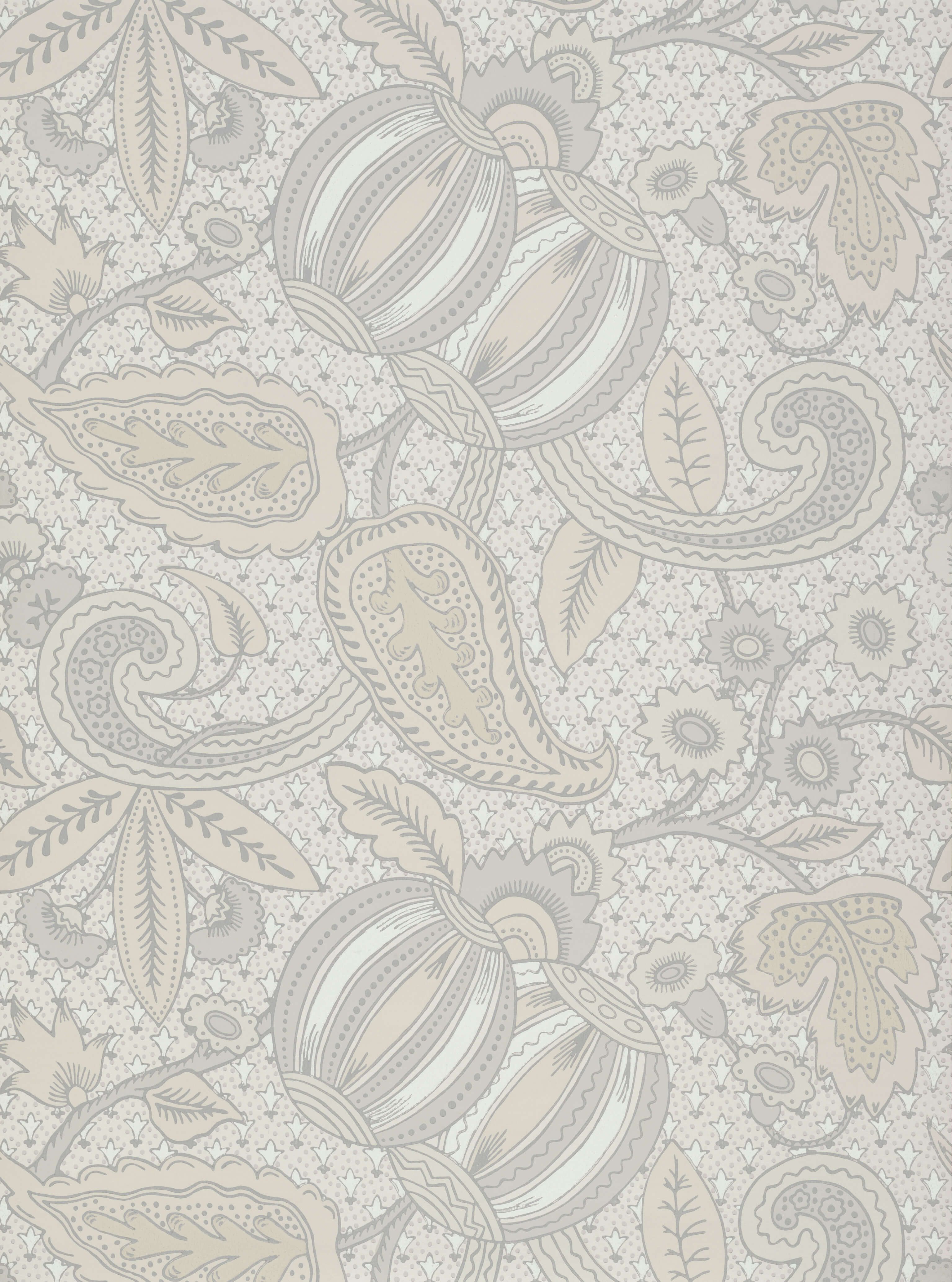 Little Green National Trust Papers Pomegranate Grey Scale