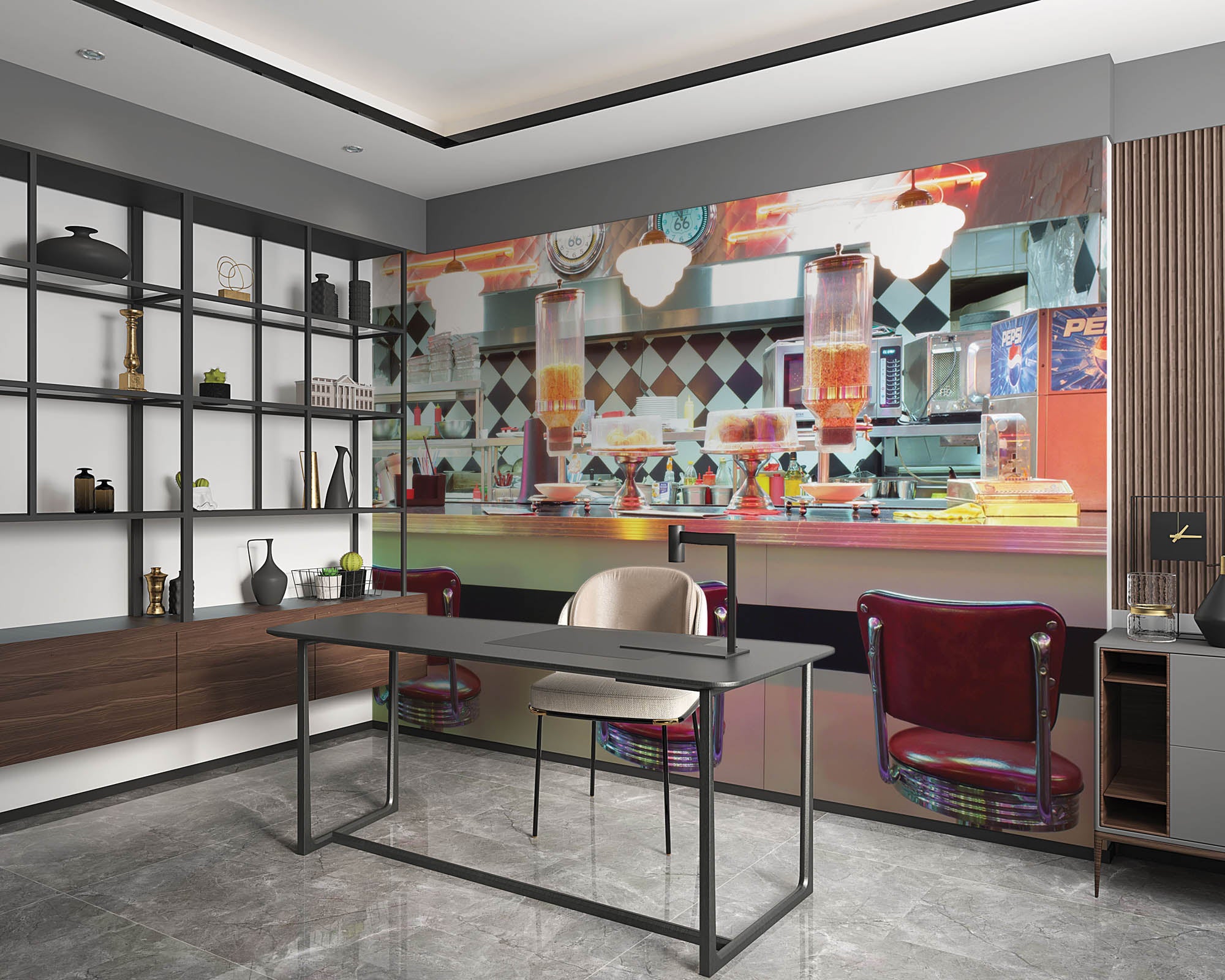 Amerikaanse retro bar - LW00419 Fotobehang