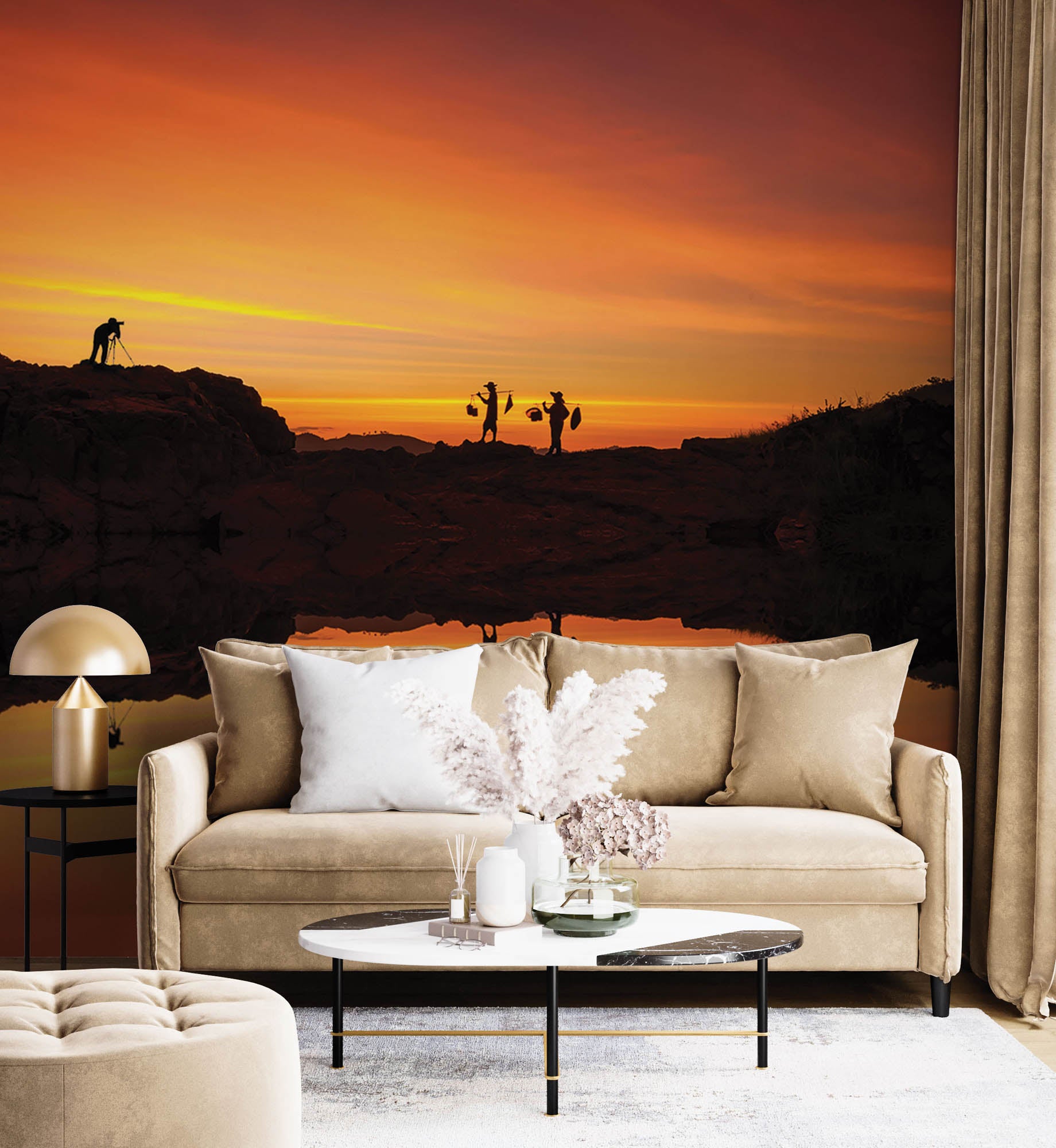 Aziatische zonsondergang - LW00070 Fotobehang