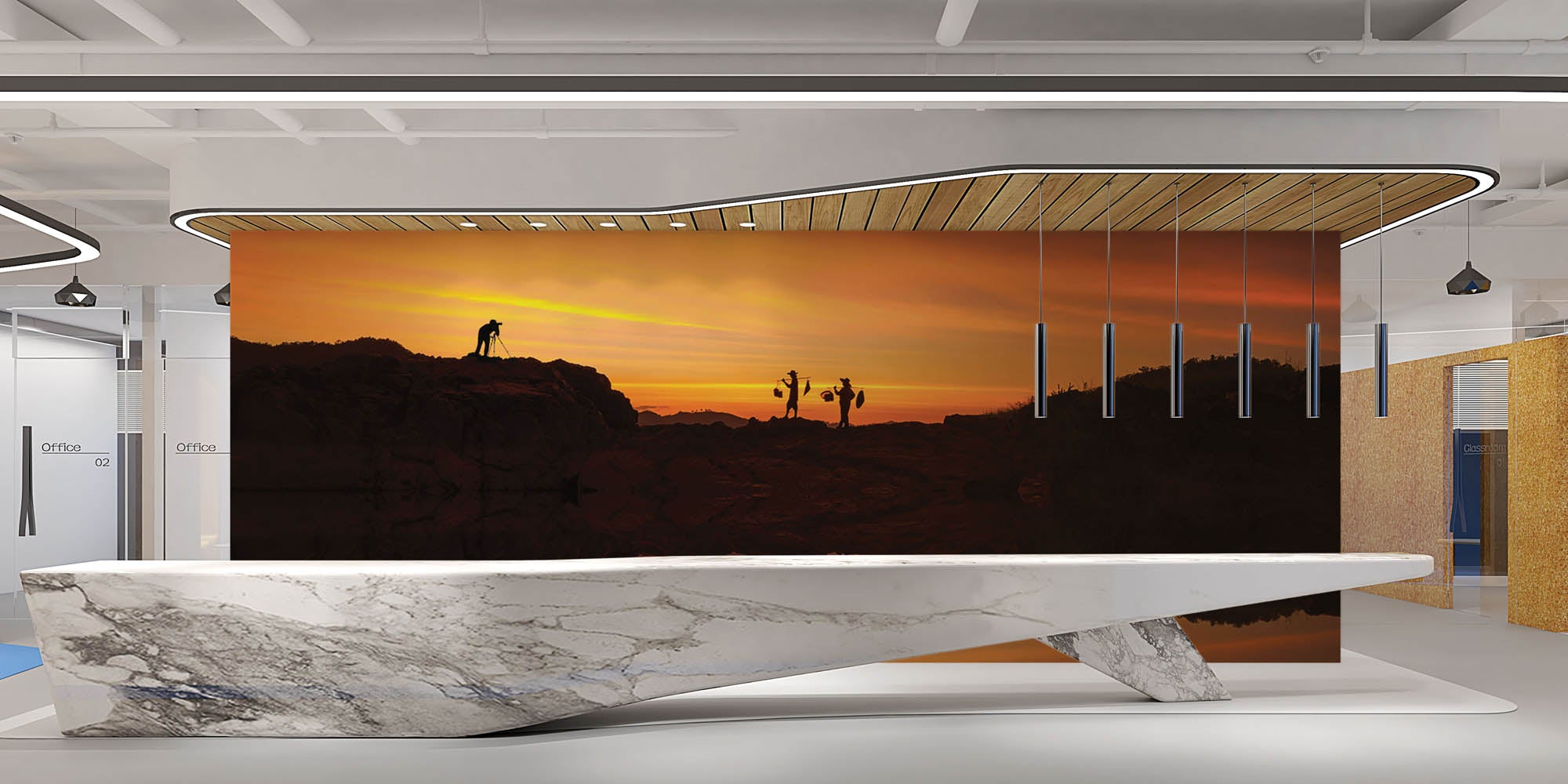 Aziatische zonsondergang - LW00070 Fotobehang