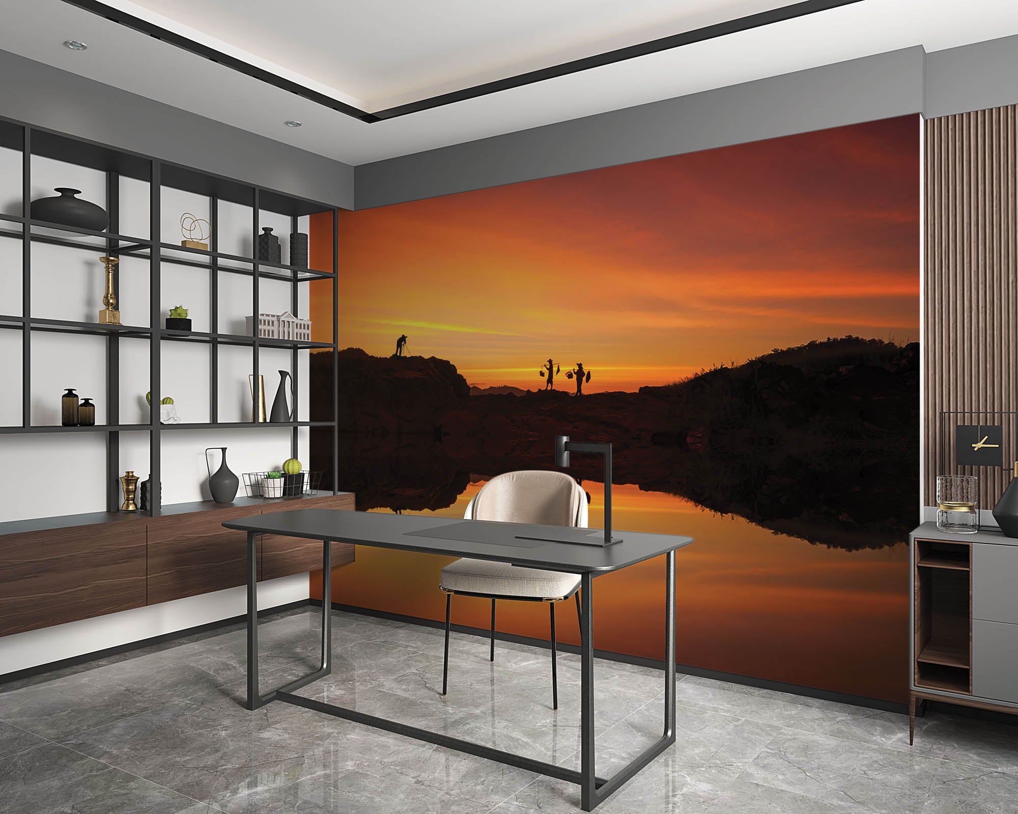 Aziatische zonsondergang - LW00070 Fotobehang