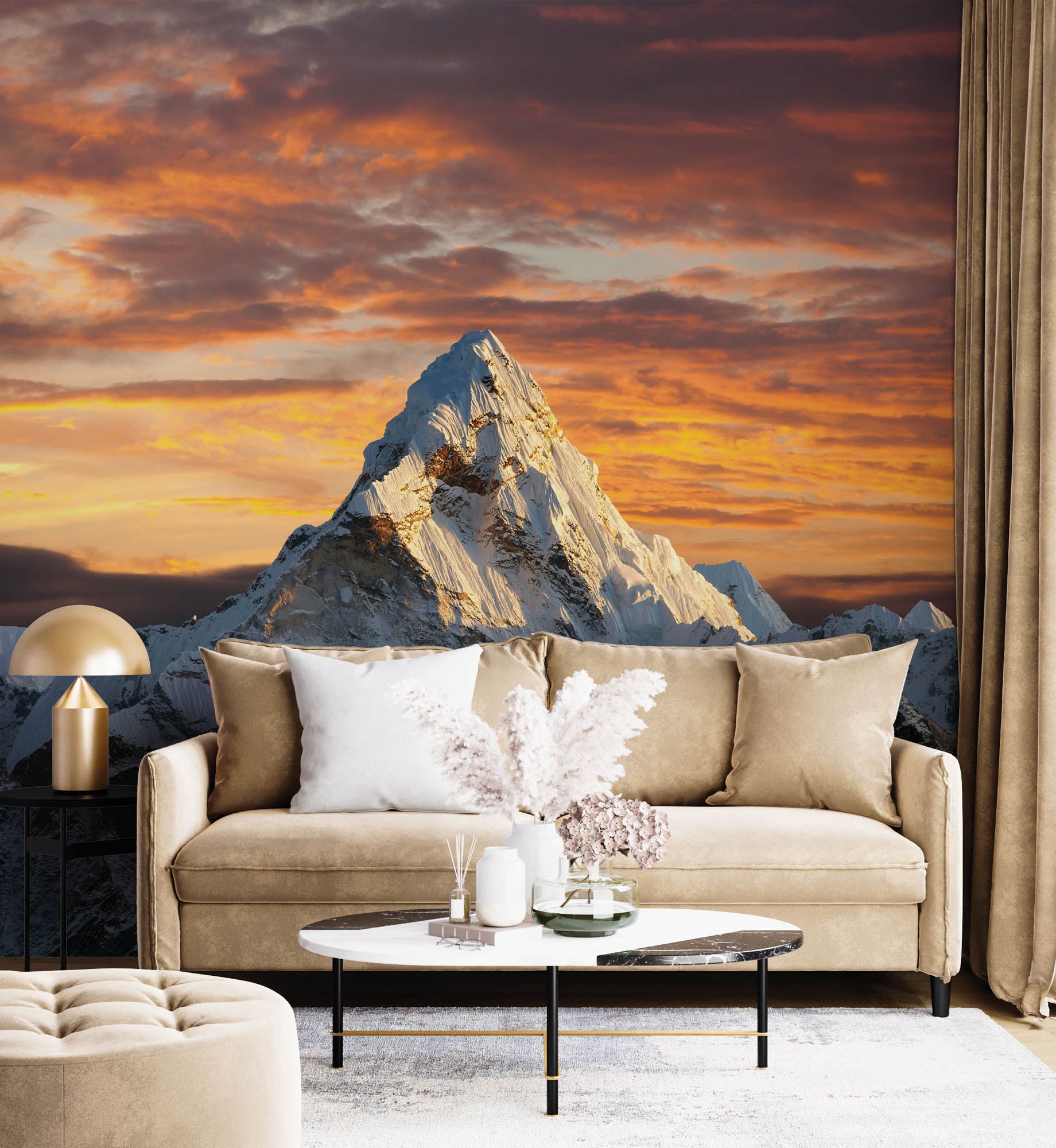 Berg de Ama Dablam in avondlicht - LW00124 Fotobehang