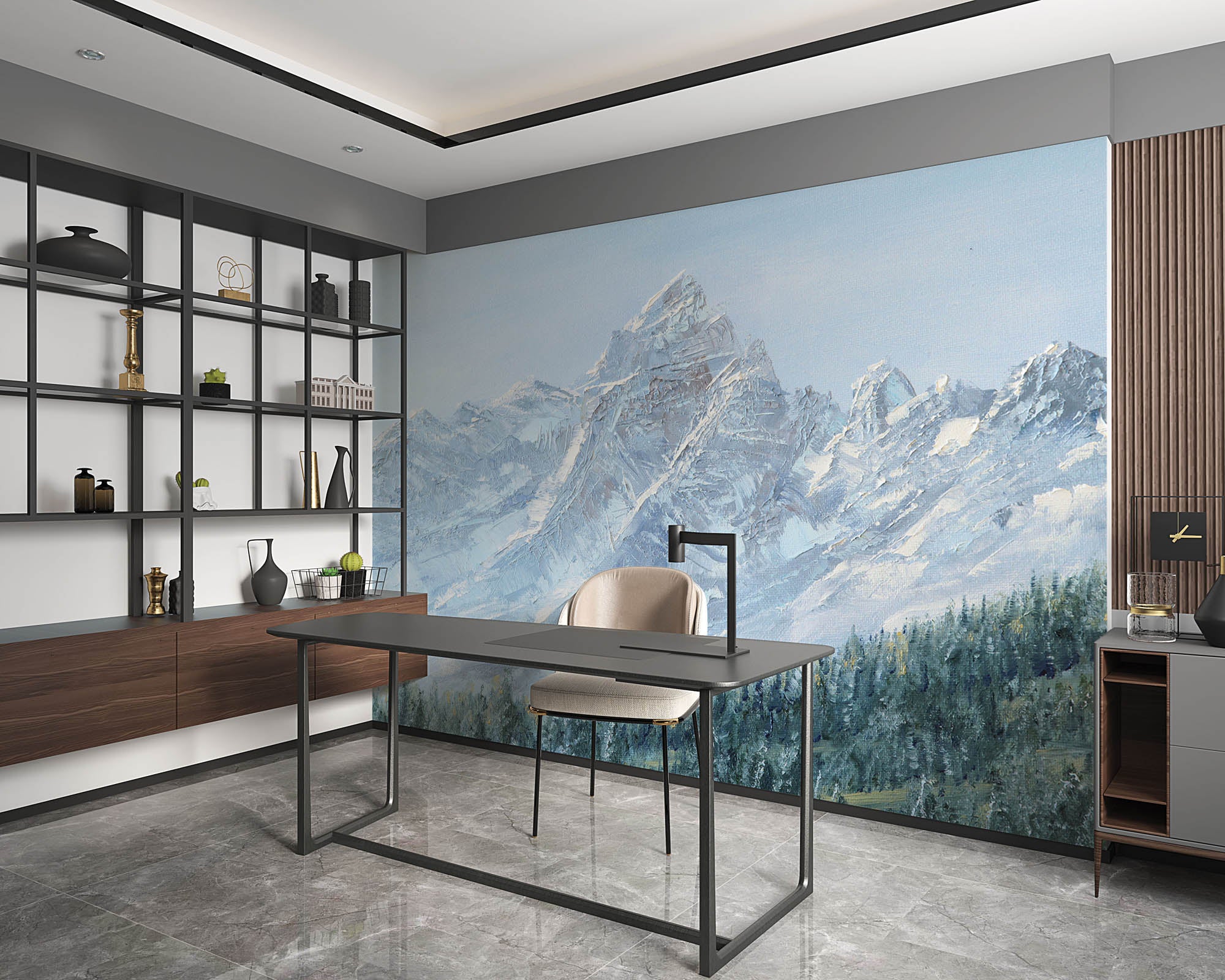 Bergen geschilderd - LW00144 Fotobehang