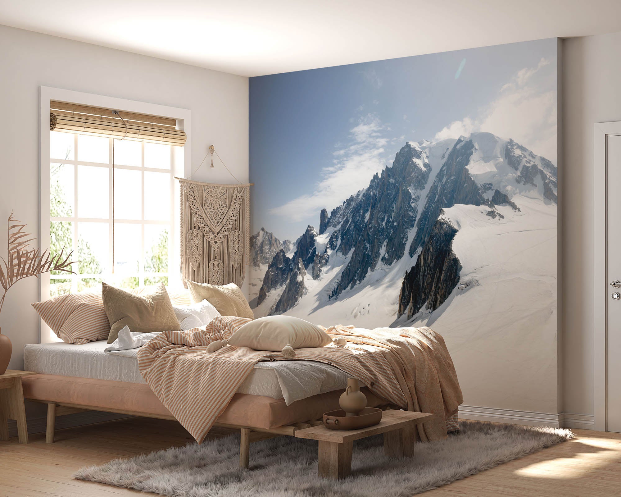 Bergformatie in de sneeuw - LW00128 Fotobehang