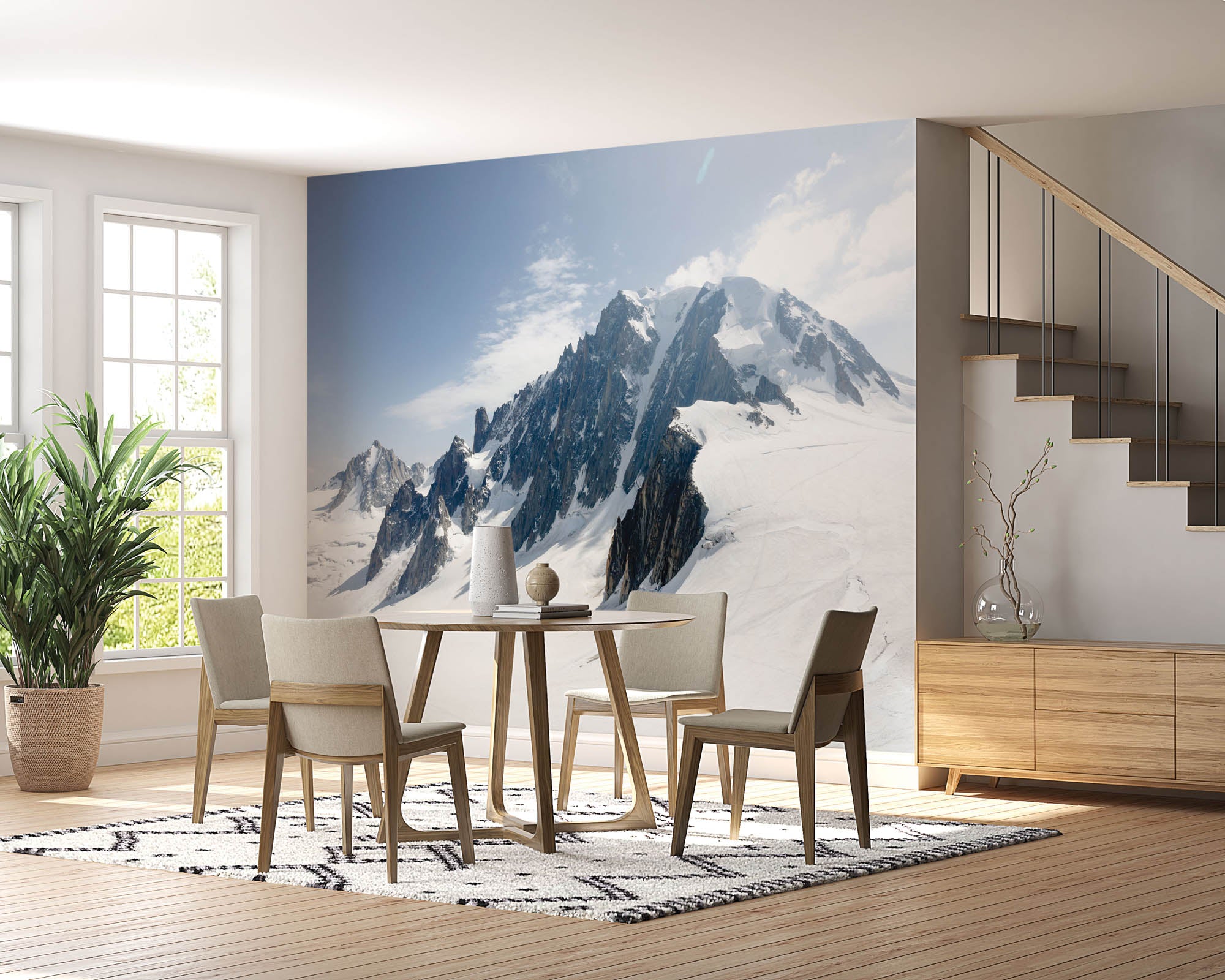 Bergformatie in de sneeuw - LW00128 Fotobehang