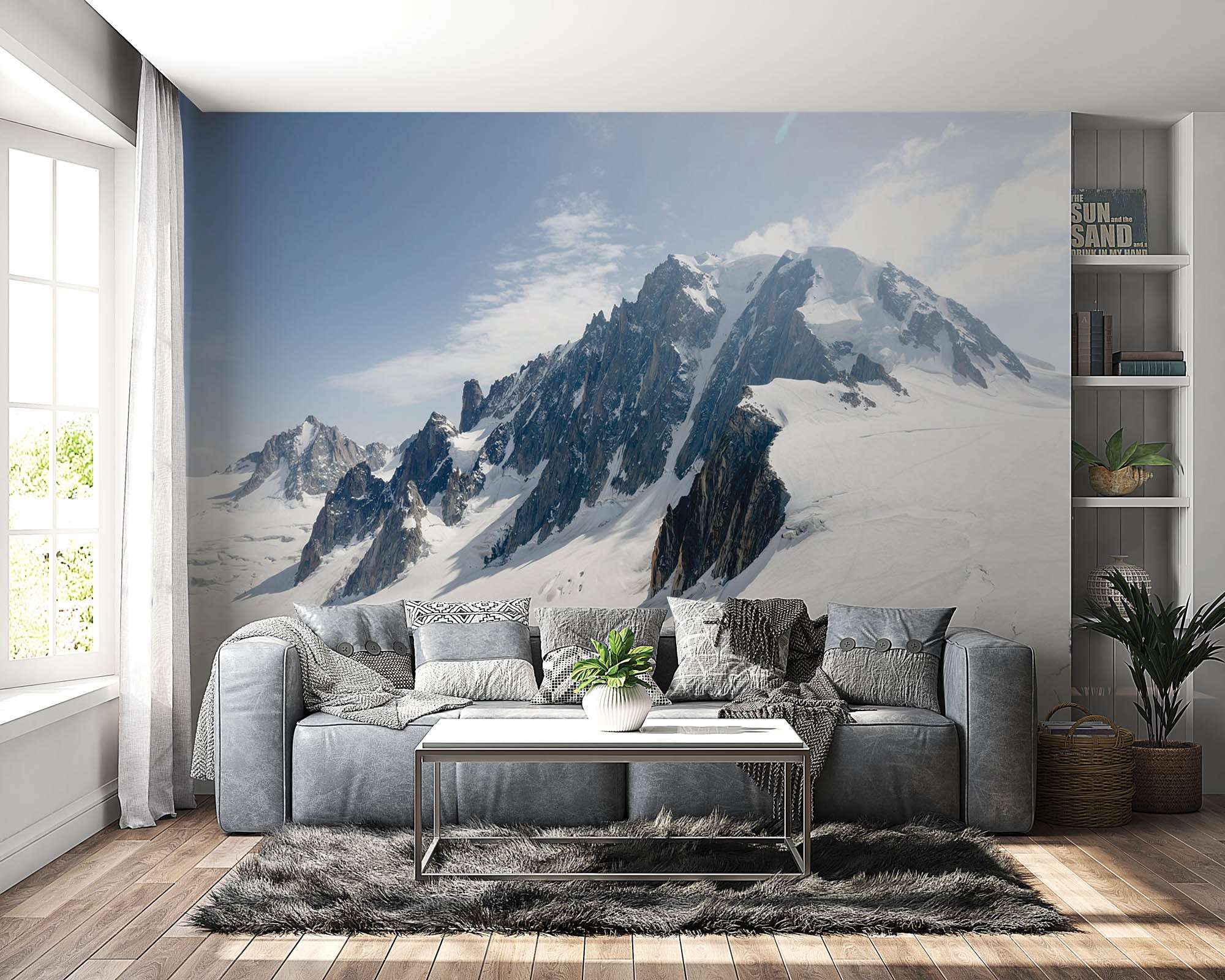 Bergformatie in de sneeuw - LW00128 Fotobehang