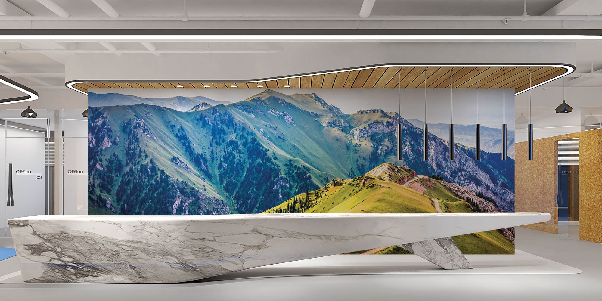 Bergpad in zomer - LW00142 Fotobehang