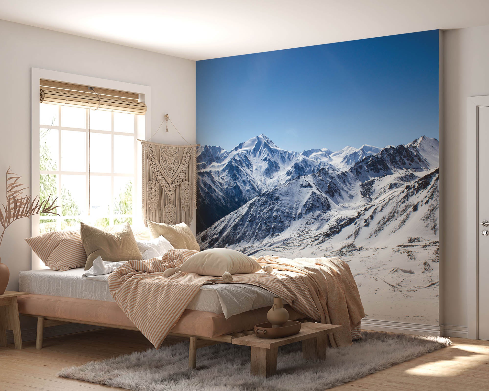 Besneeuwde bergketen Kazakstan - LW00115 Fotobehang