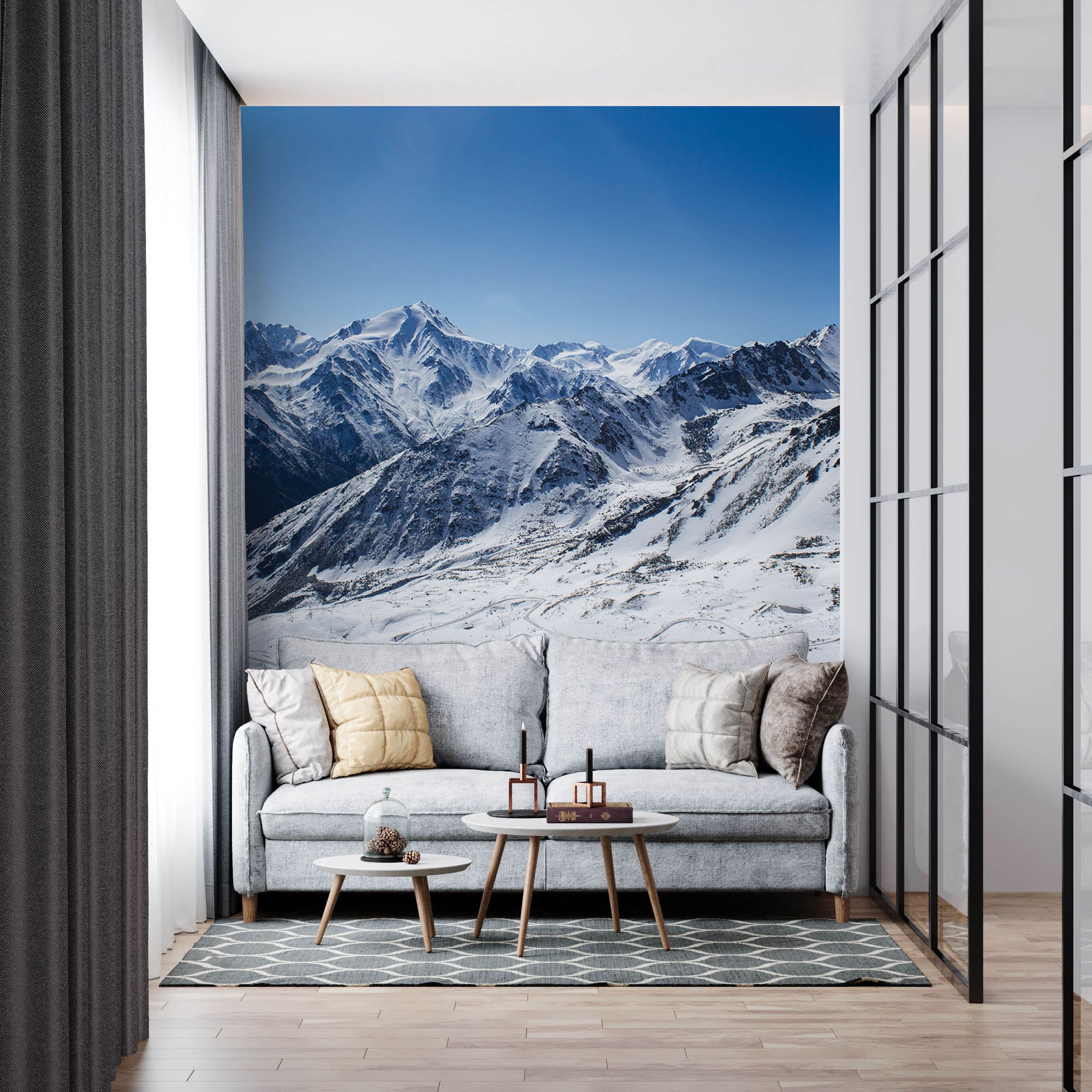 Besneeuwde bergketen Kazakstan - LW00115 Fotobehang