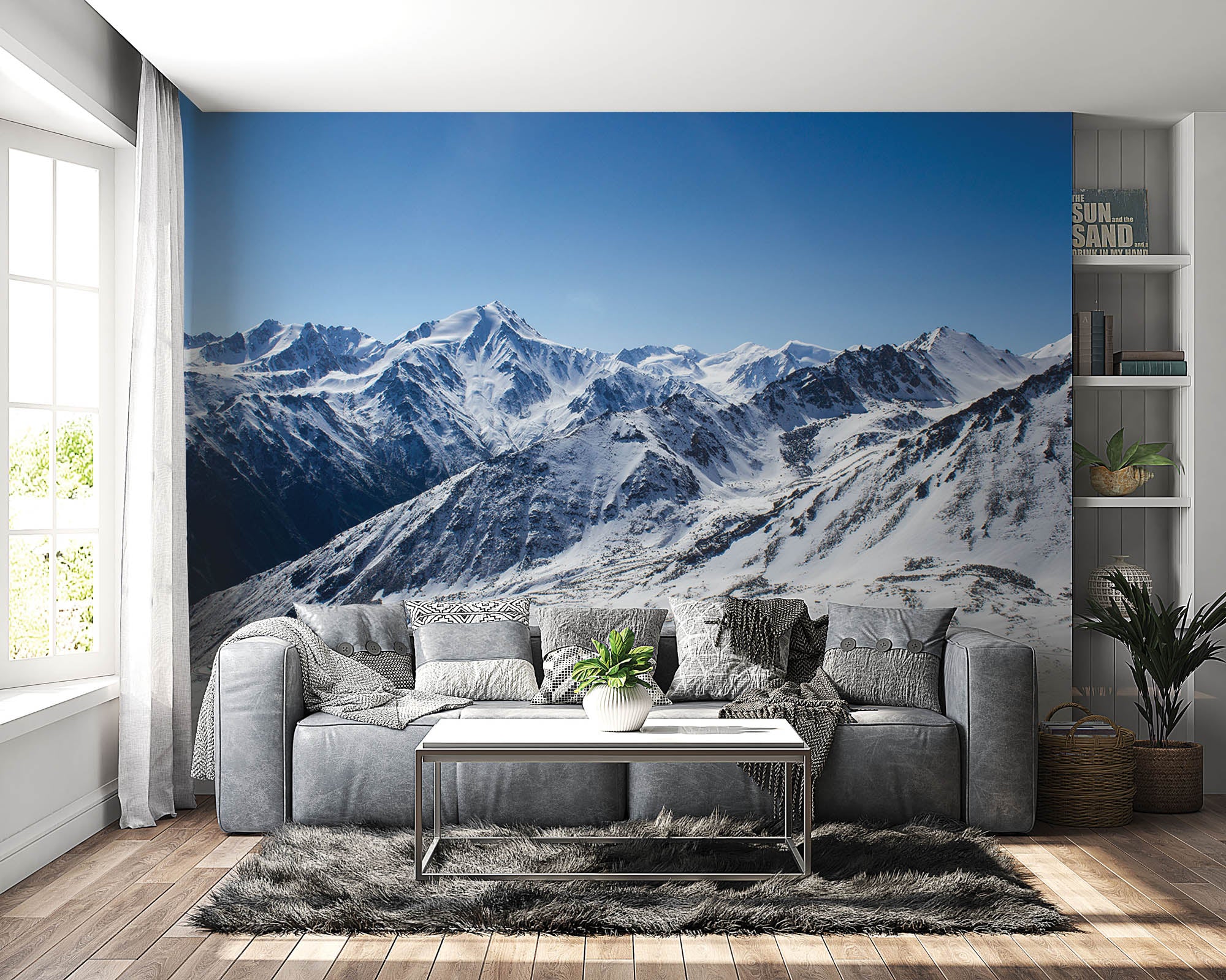 Besneeuwde bergketen Kazakstan - LW00115 Fotobehang