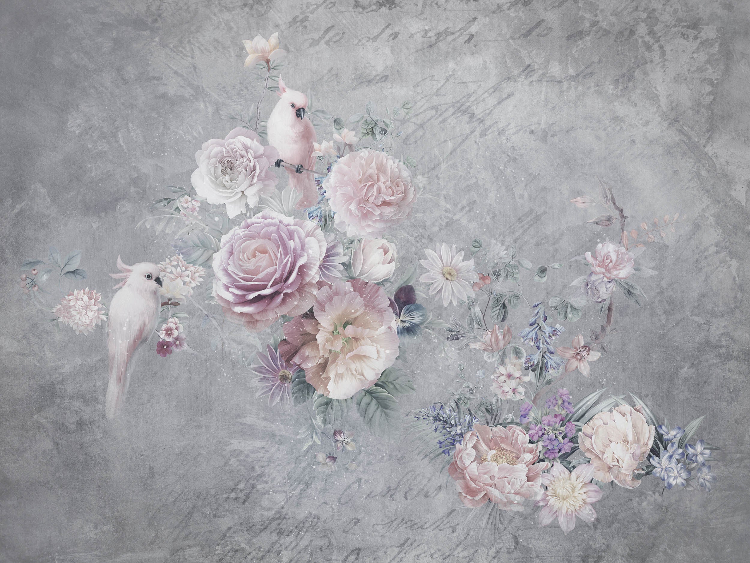 Blozende Vogels & Bloemen - LW00485 Fotobehang