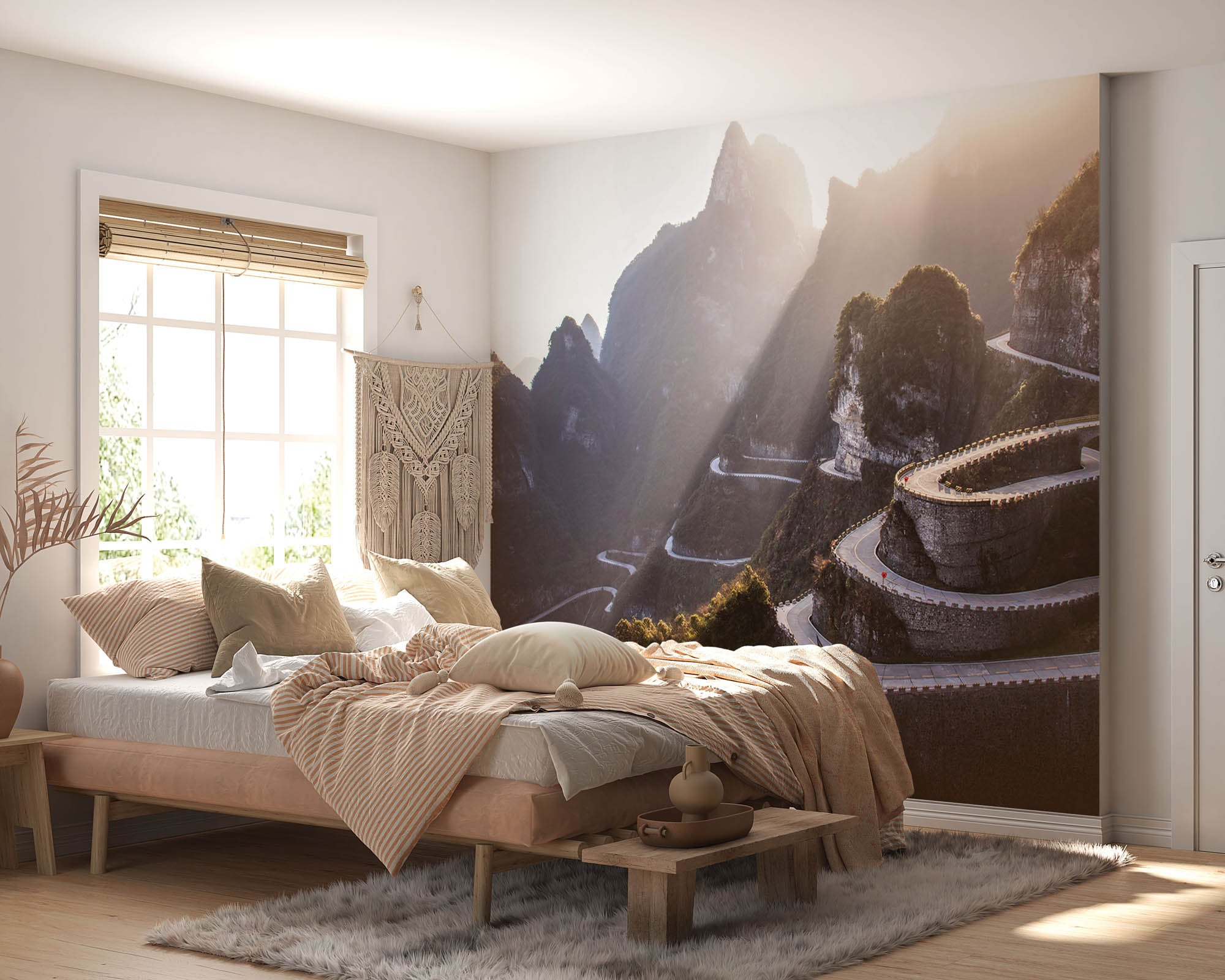 Bochtige weg op berg- LW00065 Fotobehang