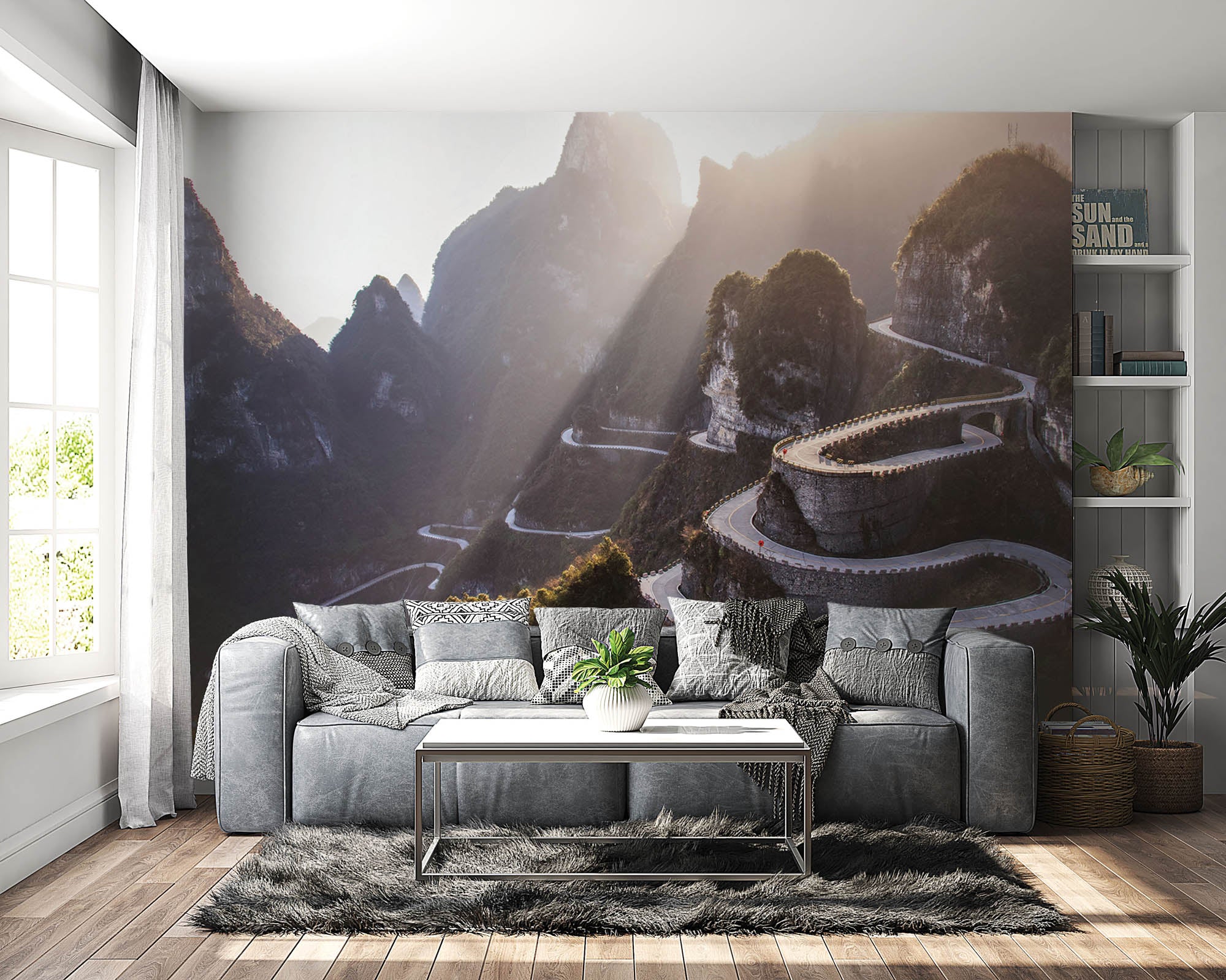 Bochtige weg op berg- LW00065 Fotobehang