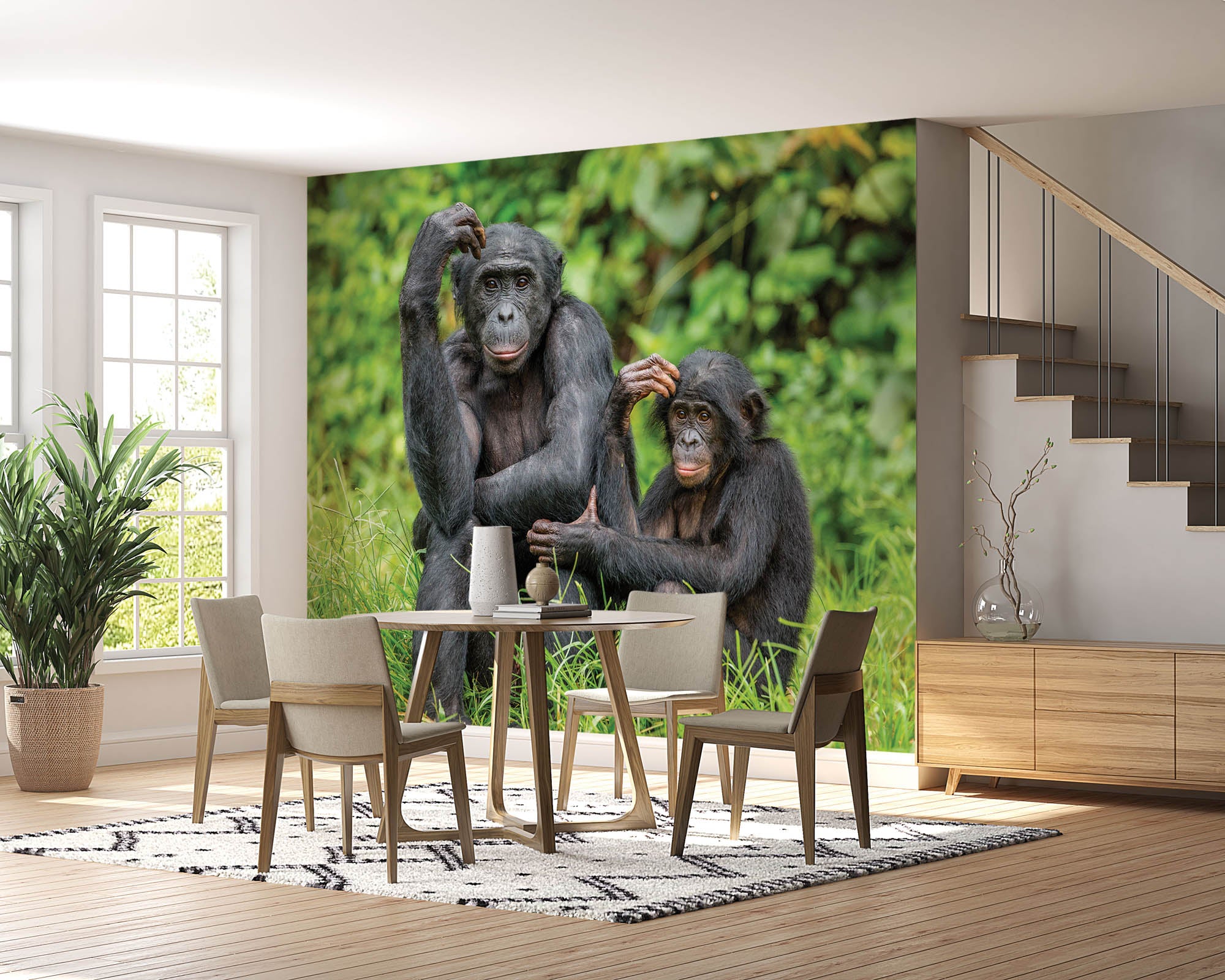 Bonobo aap met jong - LW00196 Fotobehang