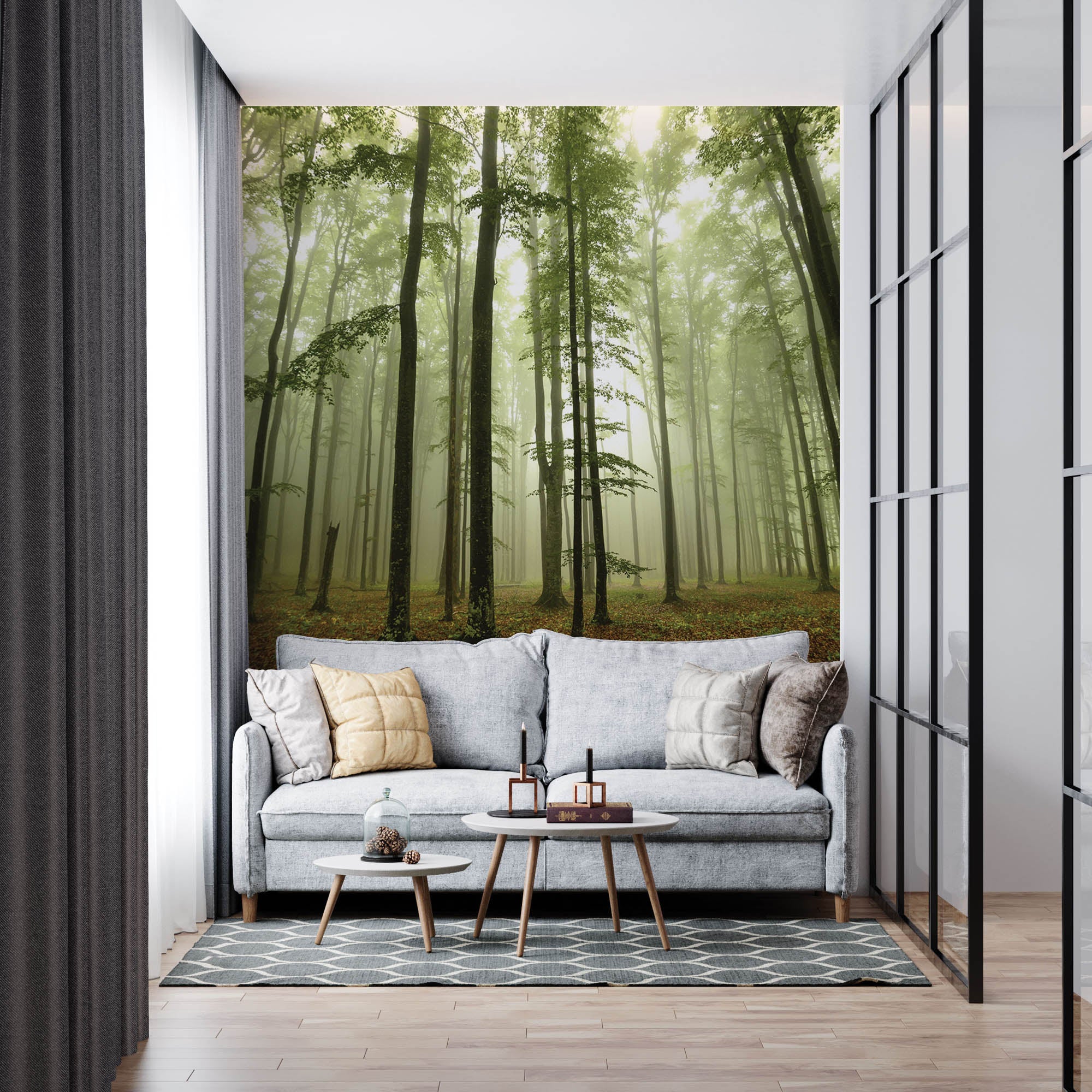 Bos in de mist - LW00264 Fotobehang