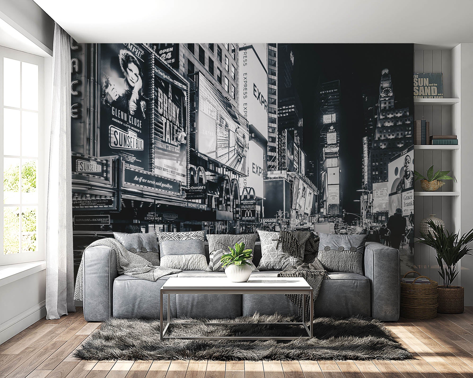 Broadway in zwart-wit - LW00331 Fotobehang