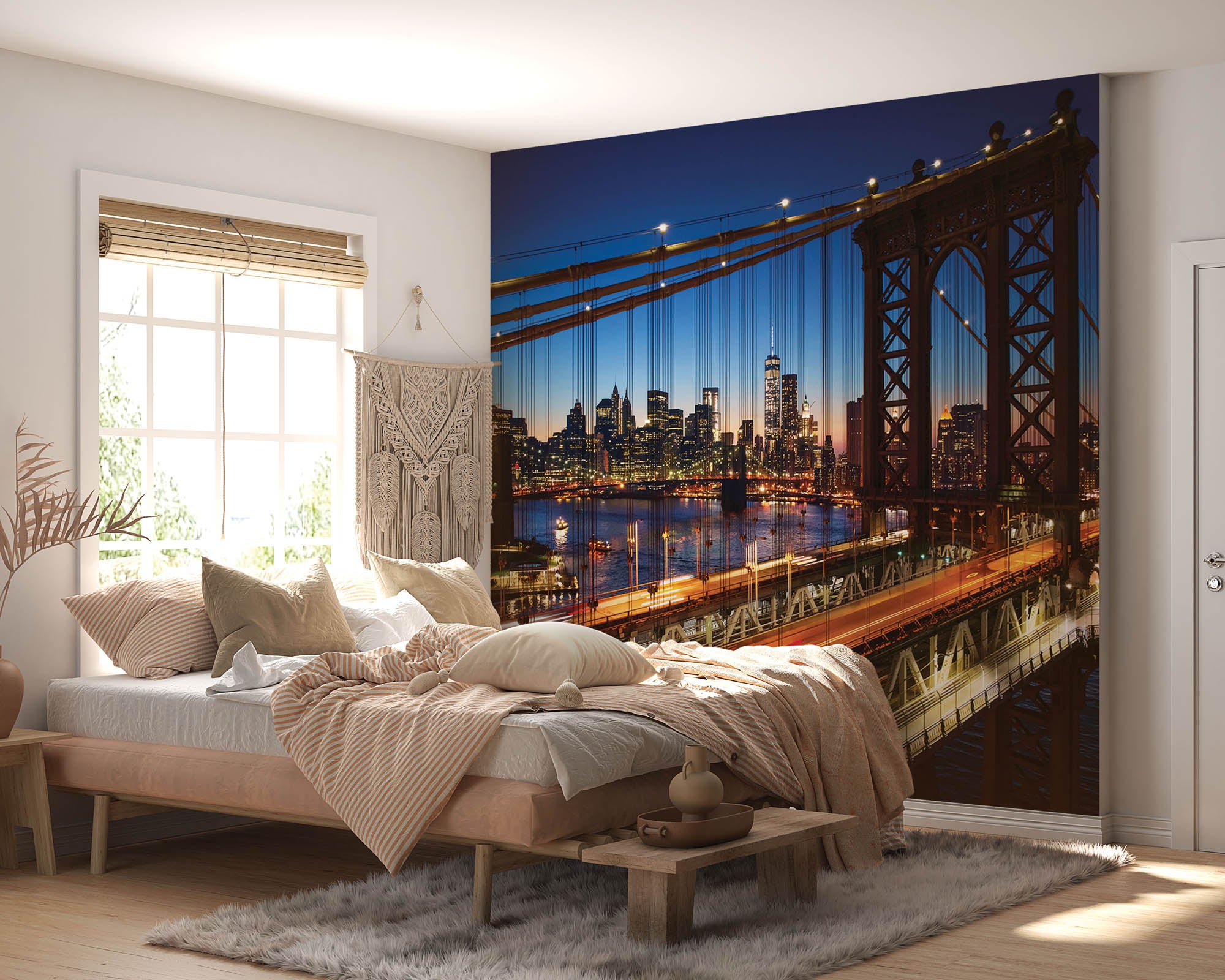 Brooklyn brug bij zonsondergang - LW00317 Fotobehang