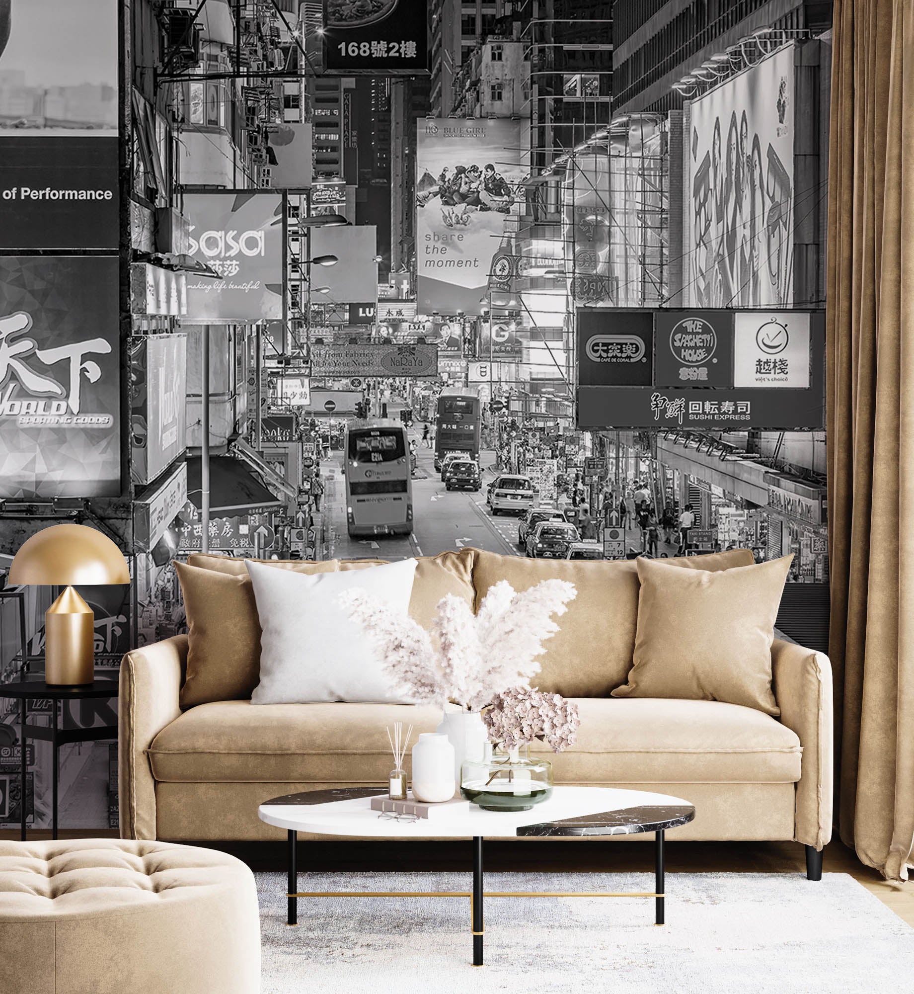 Brooklyn Brug in New York zwart=wit - LW00325 Fotobehang