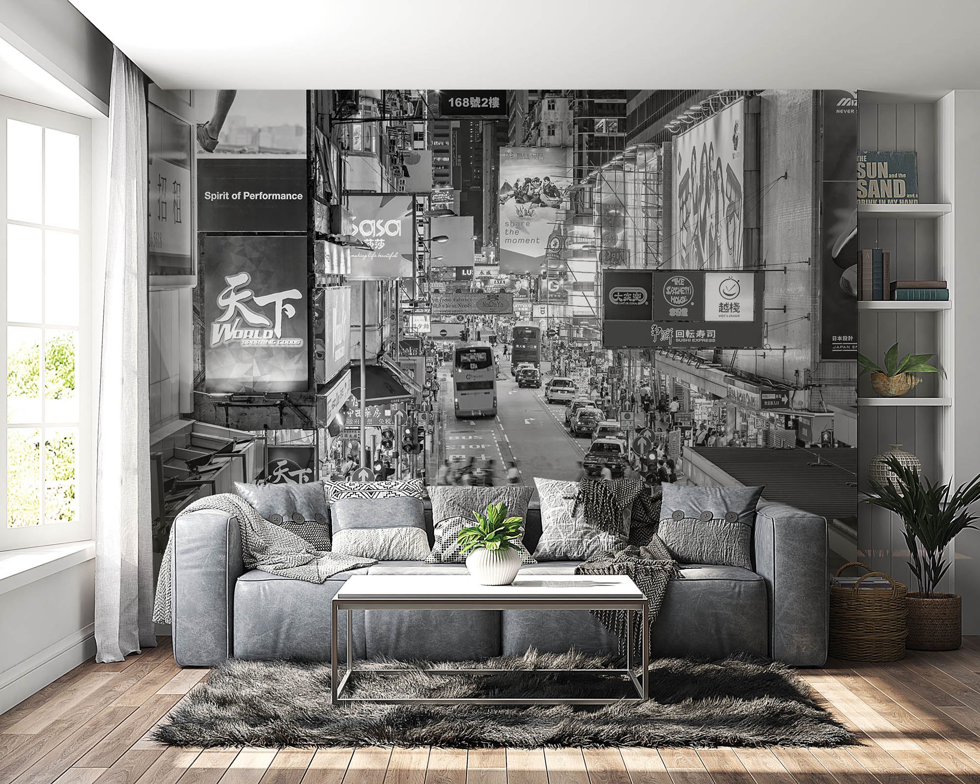 Brooklyn Brug in New York zwart=wit - LW00325 Fotobehang