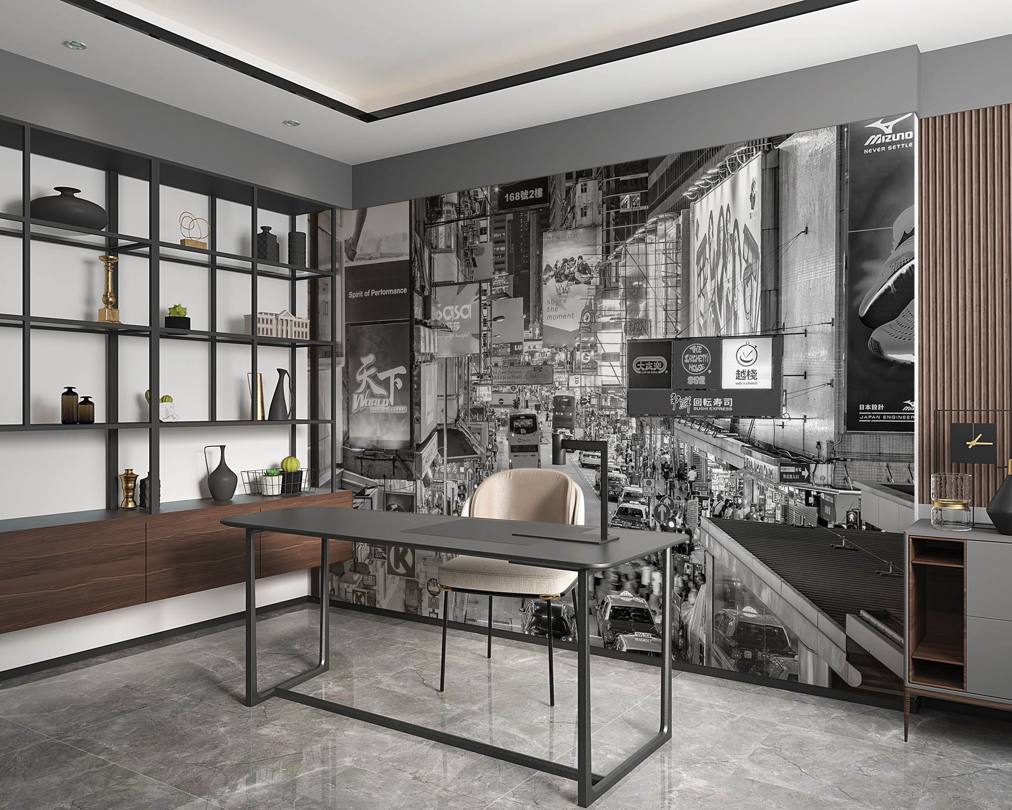 Brooklyn Brug in New York zwart=wit - LW00325 Fotobehang