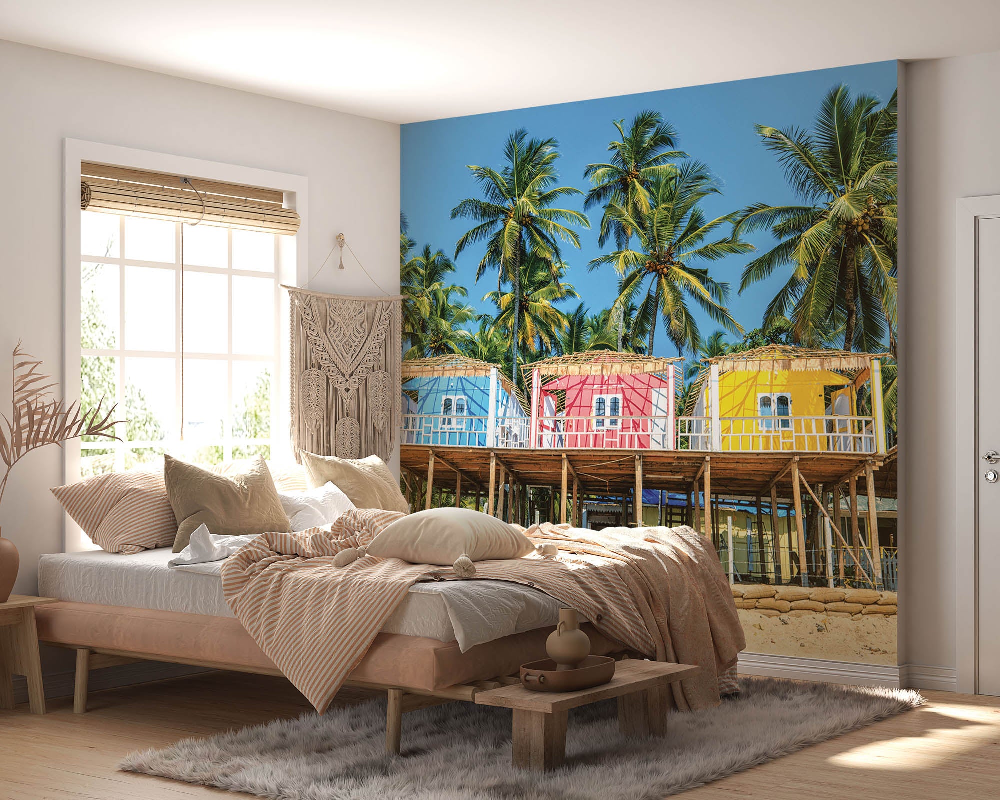 Bungalows strand India - LW00434 Fotobehang