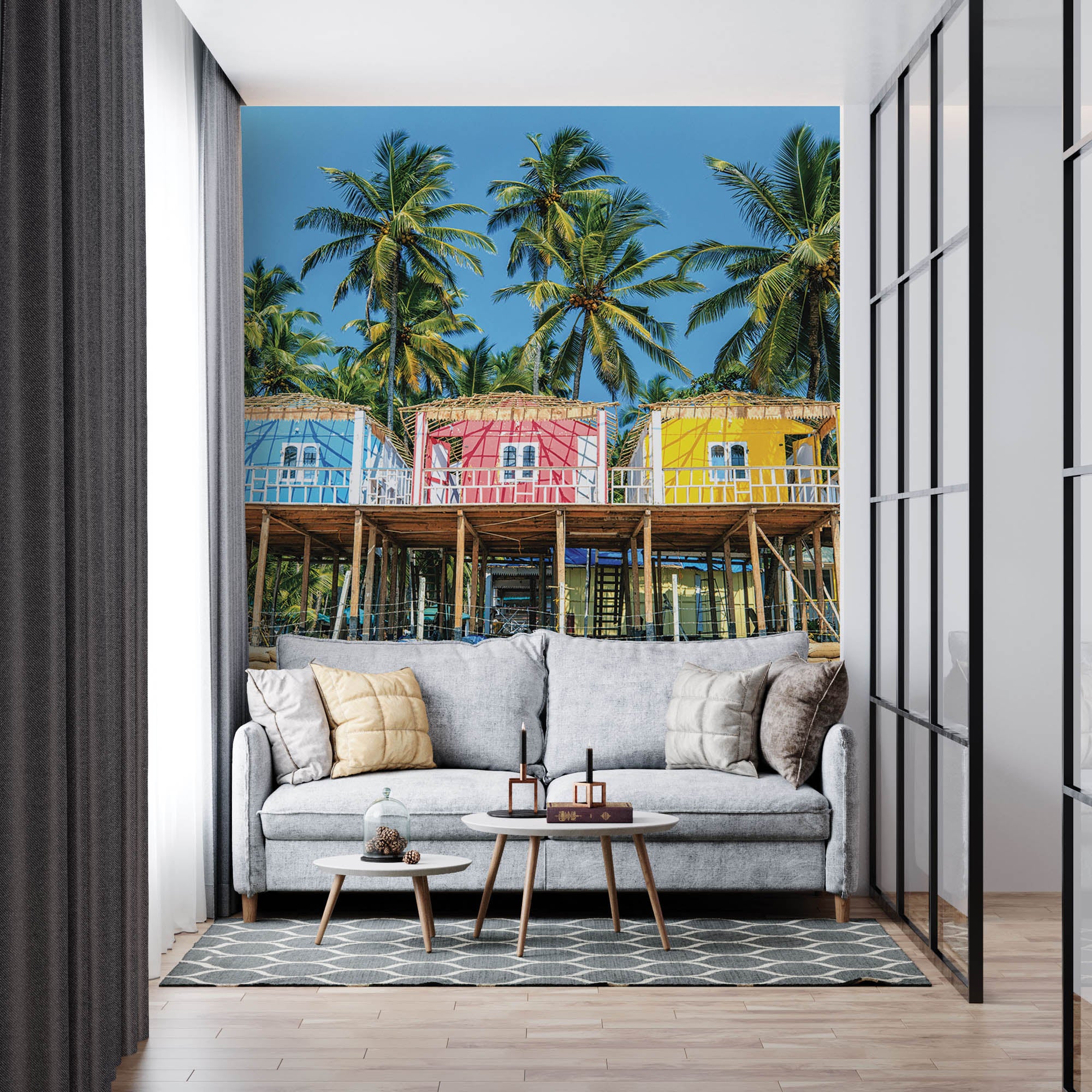 Bungalows strand India - LW00434 Fotobehang