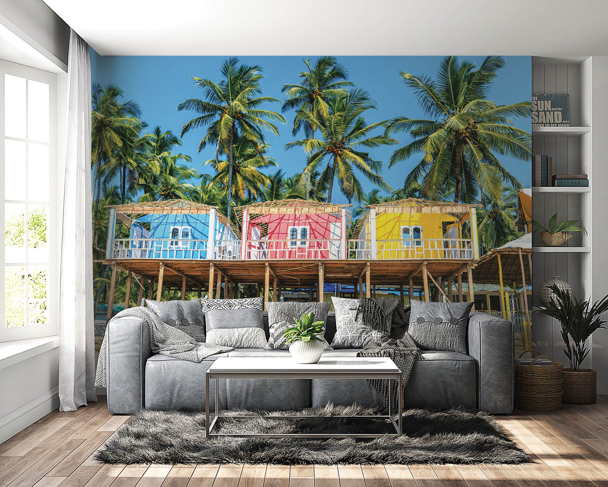 Bungalows strand India - LW00434 Fotobehang